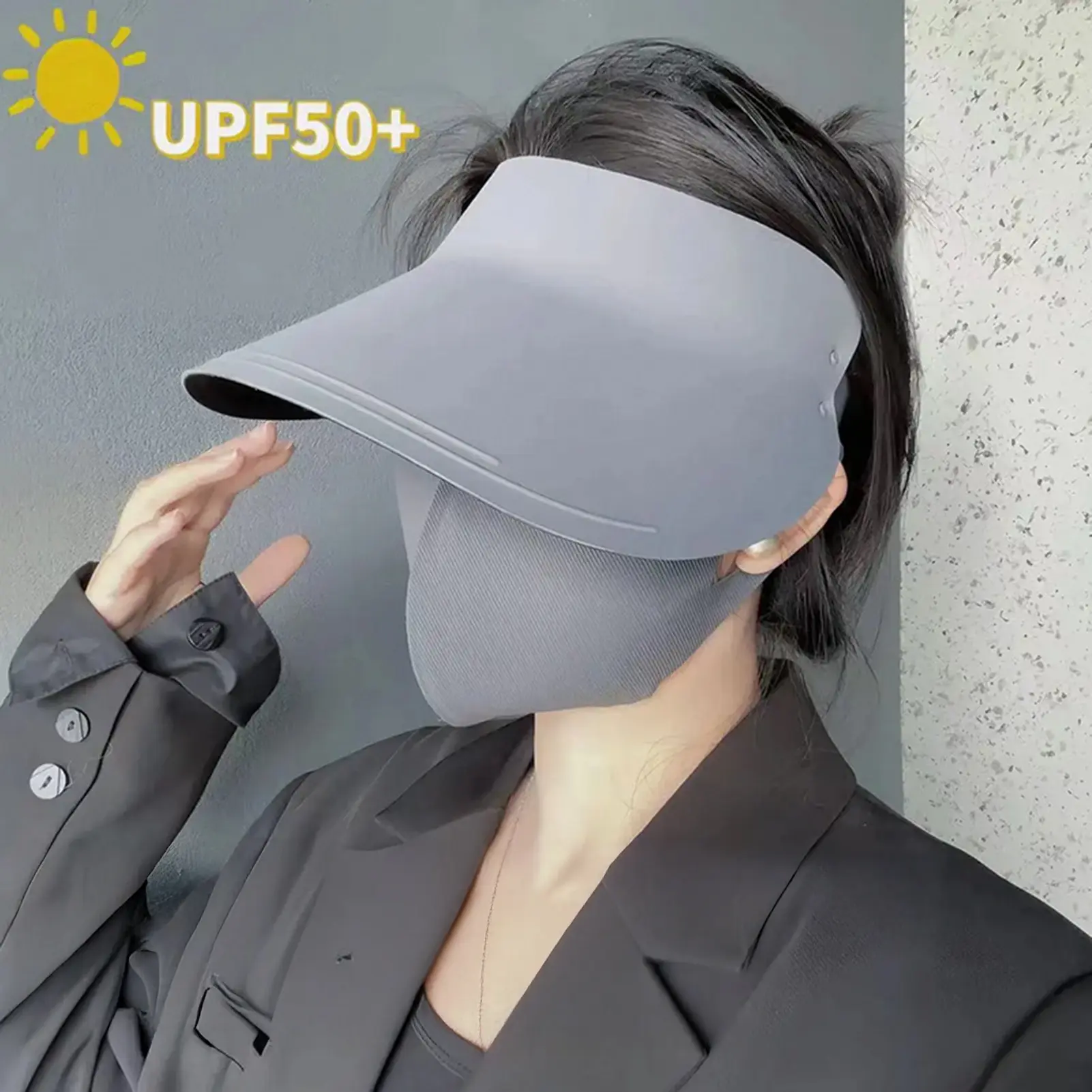 In Summer The Seamless Large-eave Empty-top Sun Hat Can Be Folded To Prevent Ultraviolet Rays Ultra-light Empty-top Sun Hat