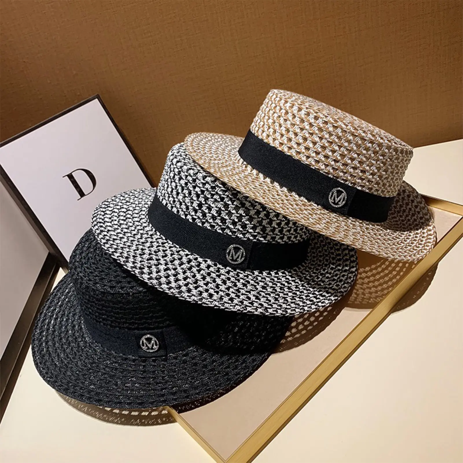 Women's Spring And Summer Top Hats Seaside Sunscreens Beach Sunhats Korean Vacation Casual Flat Hats for Vacation Beach Travel