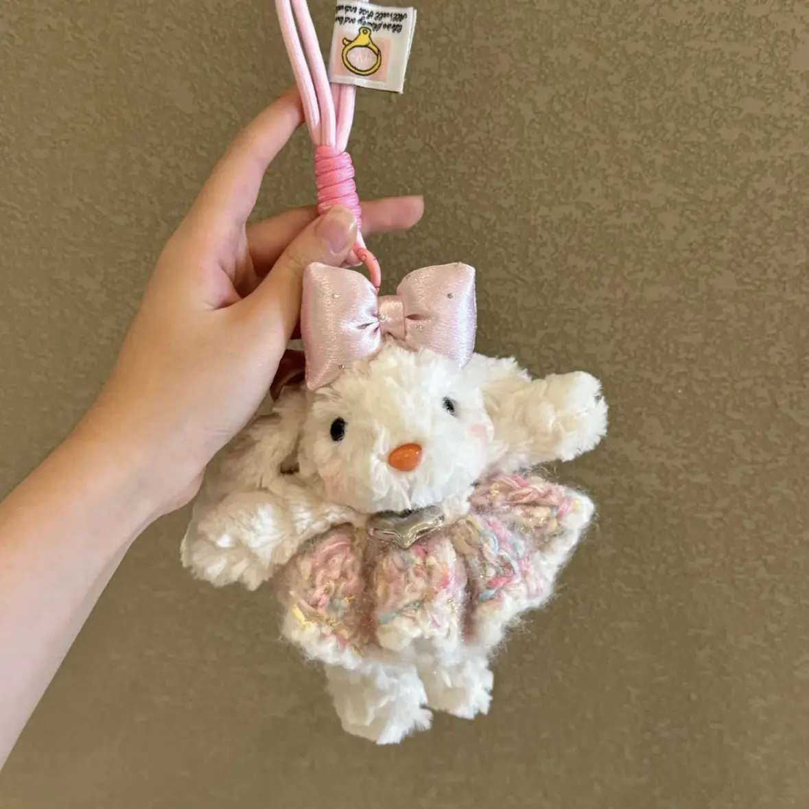 17cm Plush Doll Keychain Cute Bunny Strap Hanging Pendant Easter Gifts for Backpack Decoration