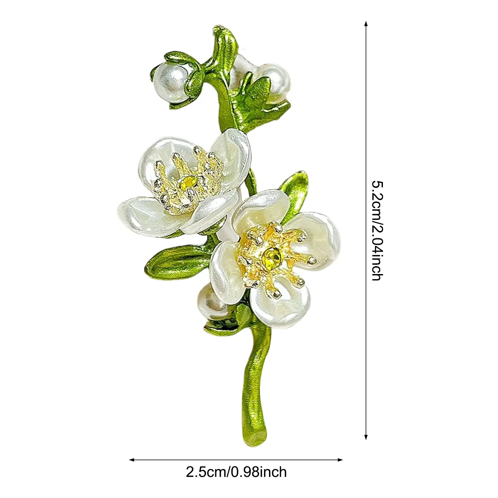 Small Fresh Green Jasmine Brooch Literary High-end Elegant Mori Anti-glare Brooch Clothing Accessories Skirt Pants Fixed
