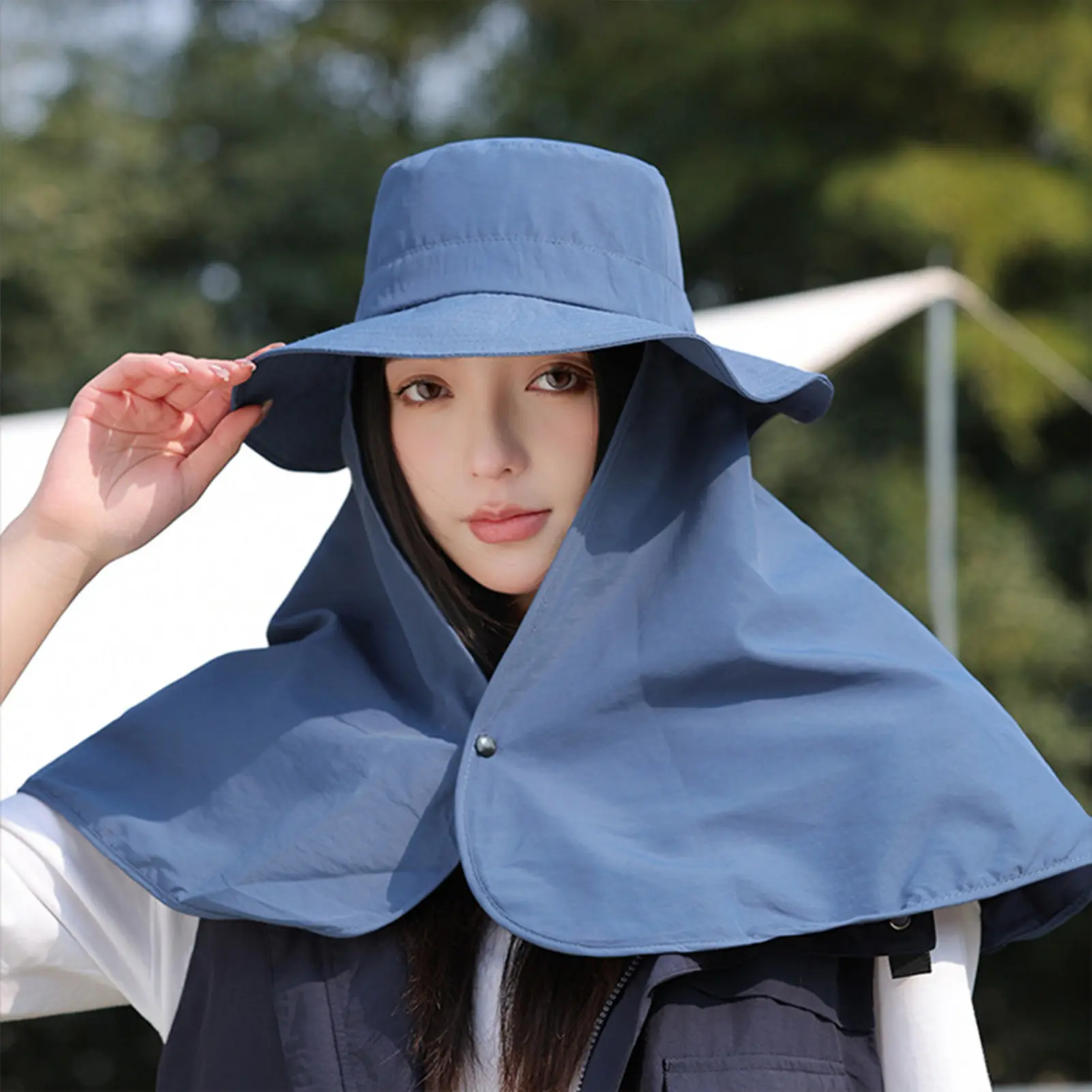 Womens Summer Sun Hat Sun Fishing Hat with Neck Cover Outdoor UV Sun Protection Wide Brim Hats for Summer Beach Fishing Hiking