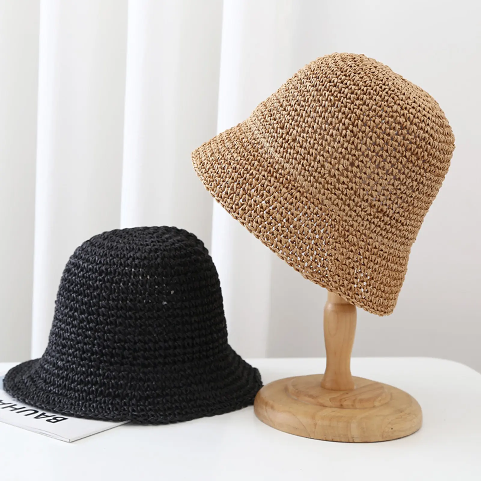 Women Sun Hat Women Wide Brim Straw Hat Anti-UV Sunshade Bucket Hat Suitable for Outdoor Activities Travel Beach Hats Gift