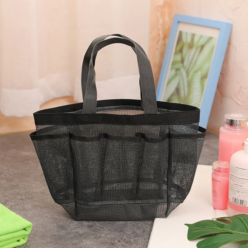 Mesh, Portable, Large, Durable, 8 Pockets Mesh Beach Bags Tote Bag Vacation Beach Toy Bag Oversized Pool Bag Swimming Bag