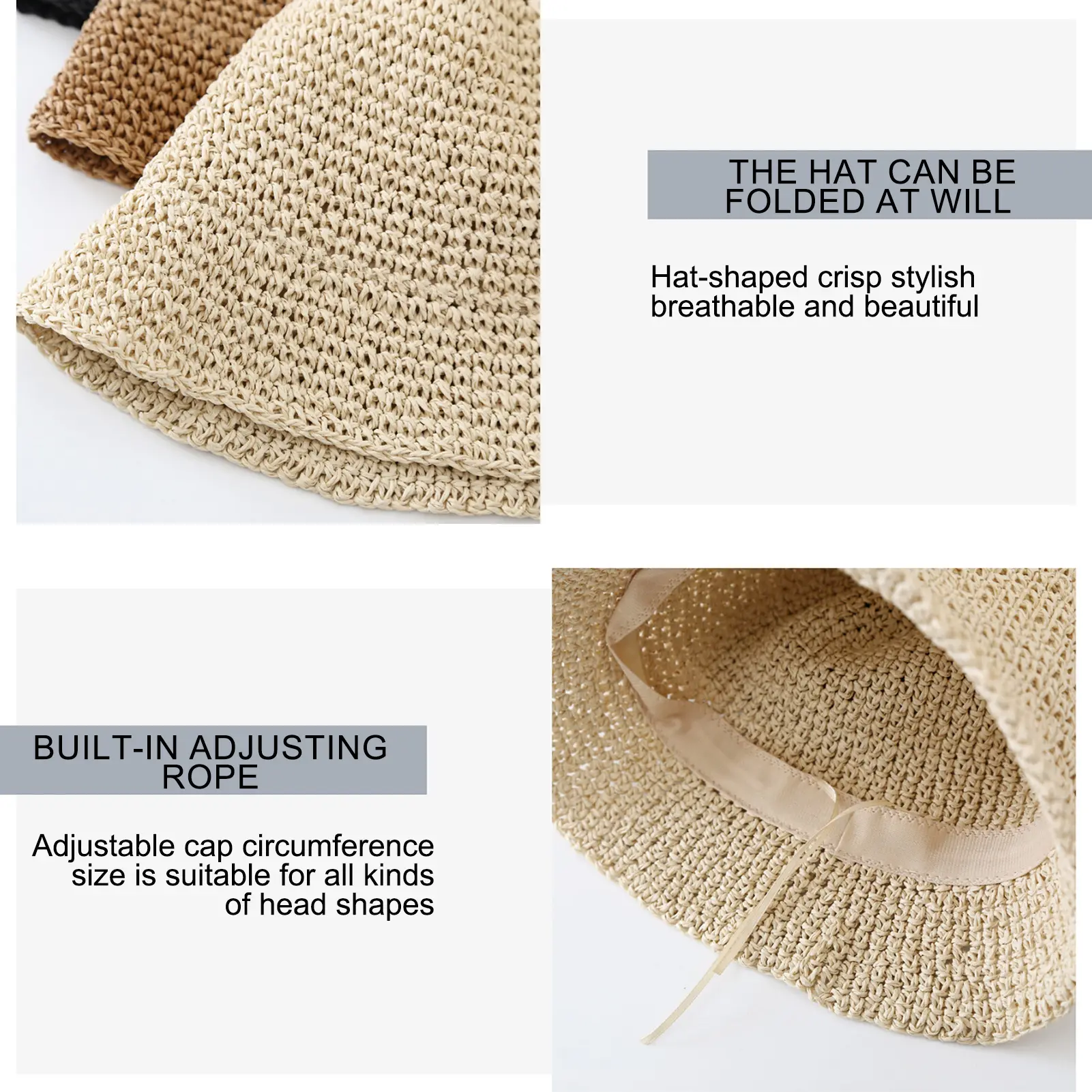 Women Sun Hat Women Wide Brim Straw Hat Anti-UV Sunshade Bucket Hat Suitable for Outdoor Activities Travel Beach Hats Gift