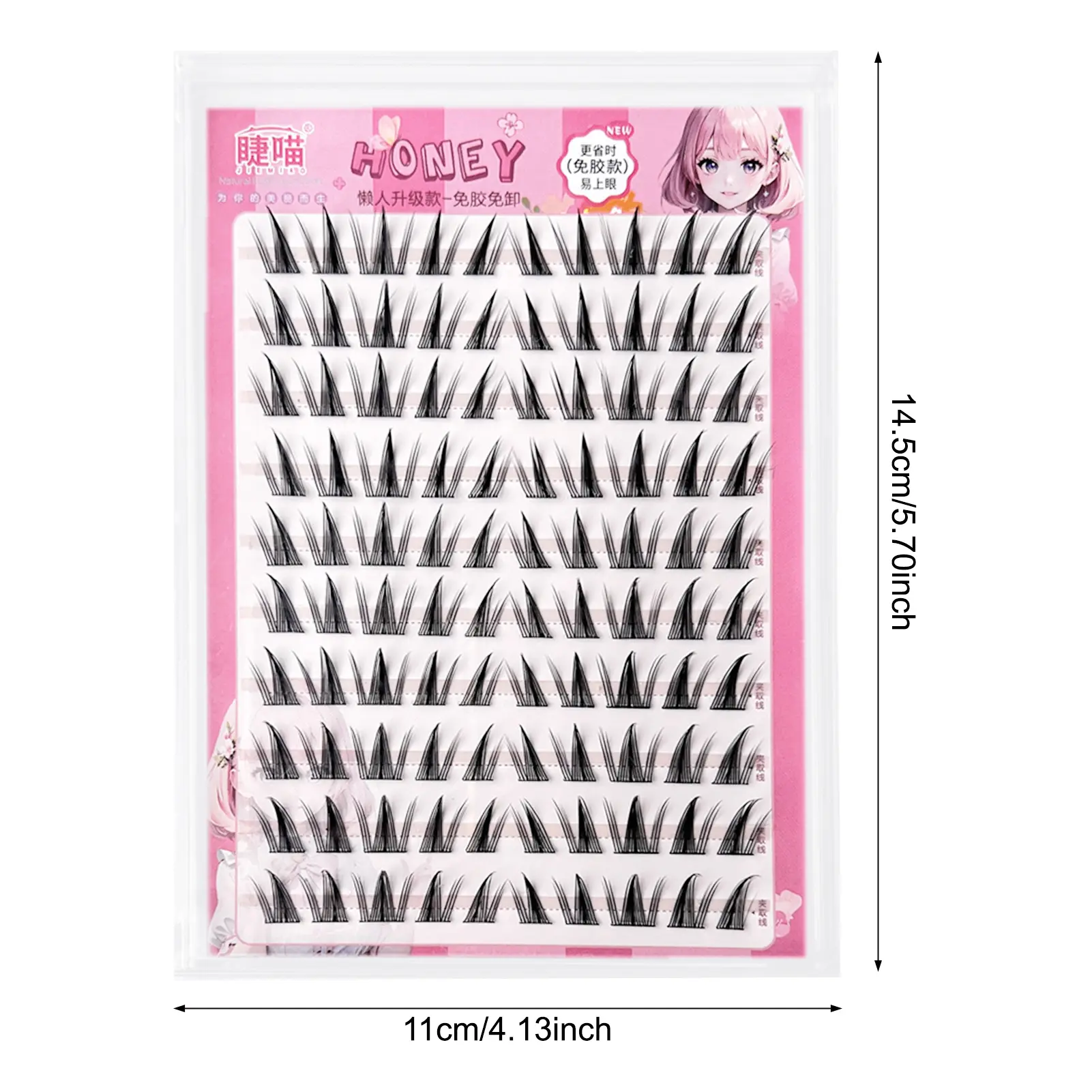 False Eyelashes Mix Length Self Adhesive Lash Clusters Comic Long-Lasting Fake Lashes Perfect for Girls Night Out Eye Makeup
