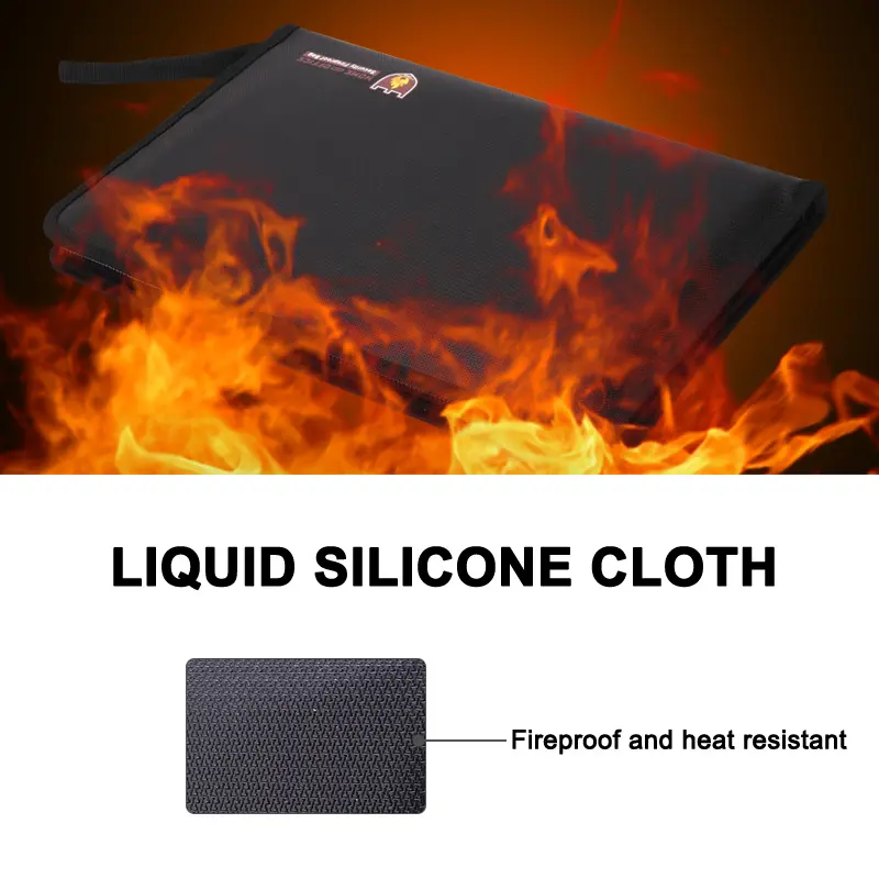 12 Grids Fireproof File Folder Portable Filing Organizer Pouch Liquid Silicone  Document Bag for Passports Certificates Photos