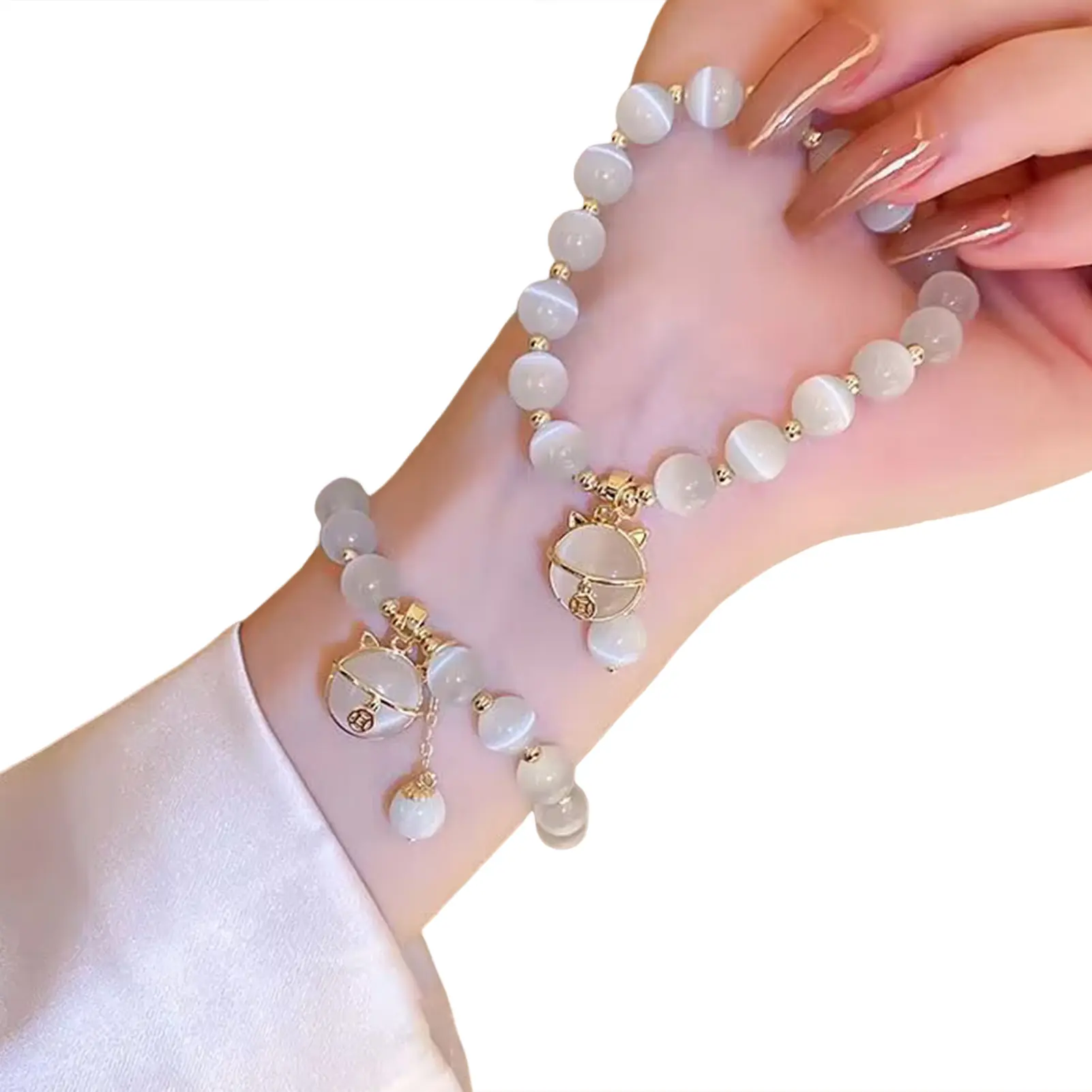 Zircon Butterfly Bracelet Female Elastic Lucky Opal New Pendant Elastic Bracelet Personality 2025 Fashion Jewelry Girls Gift