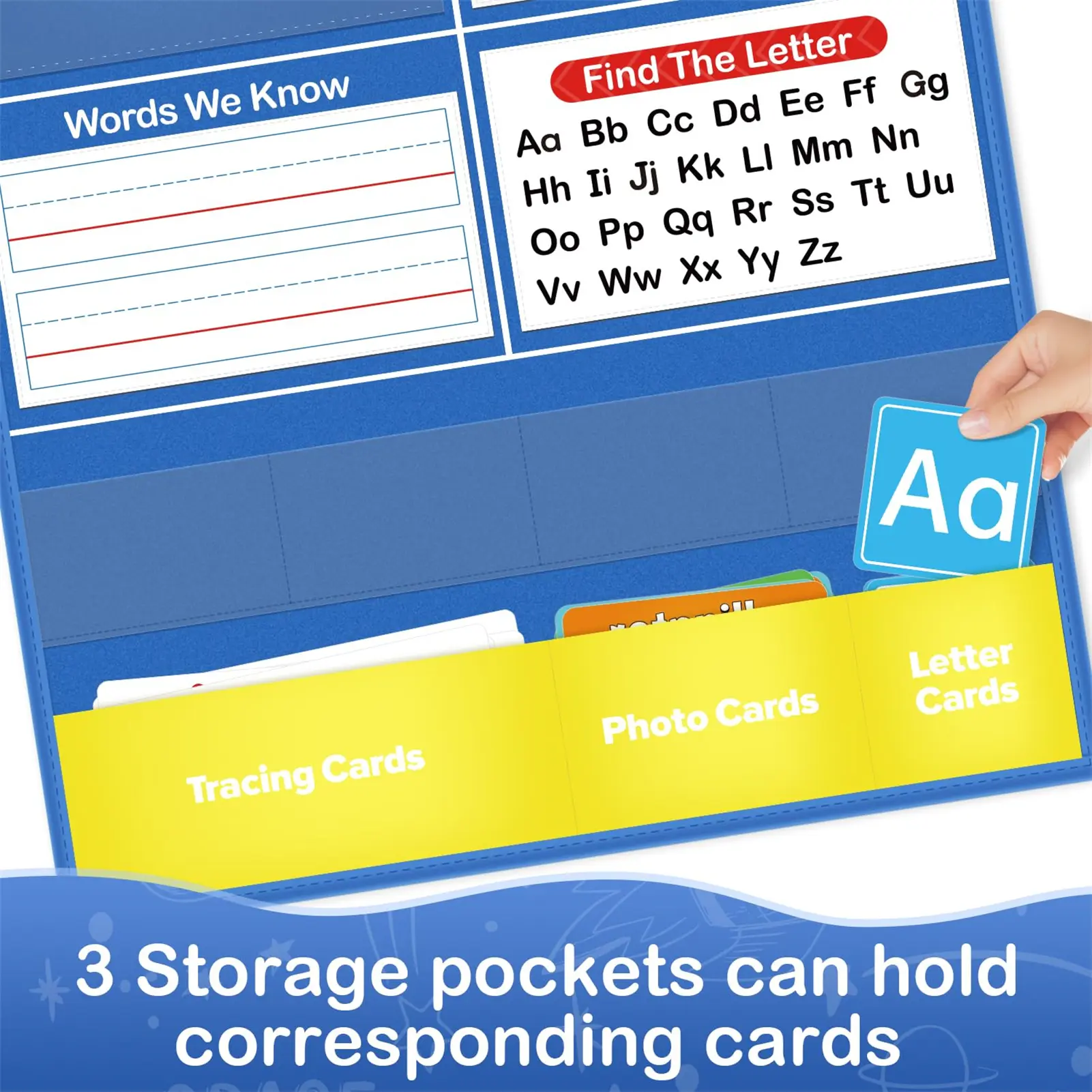 Alphabet Learning Pocket Chart Set Alphabet Wall Chart ABC Flash Cards Letter Learning Chart for Early Childhood Education