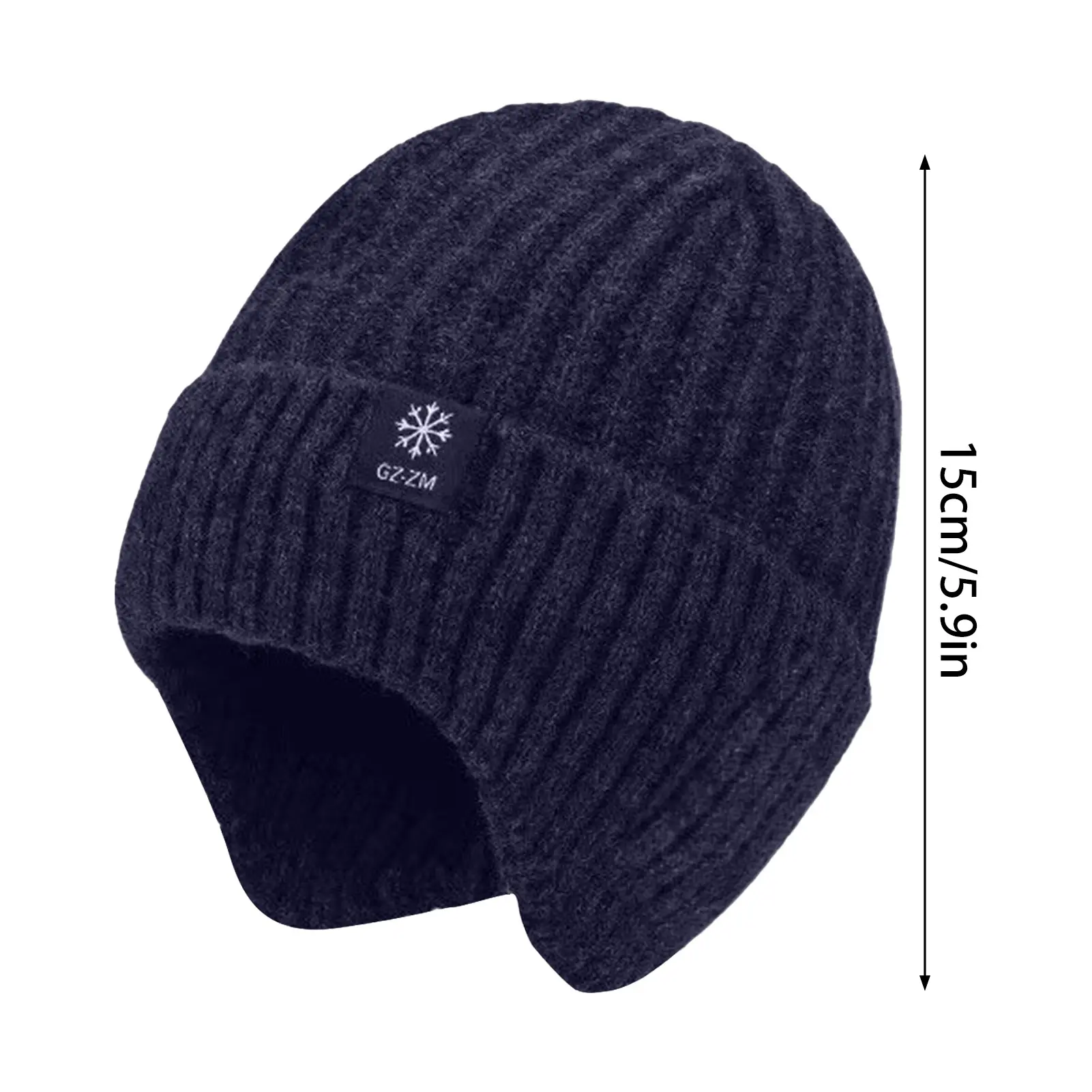 Men's Winter Knitted Warm Hats Soft Stretch Ear Protection Thickened Knitted Wool Cap Beanie Suitable For Cold Weather