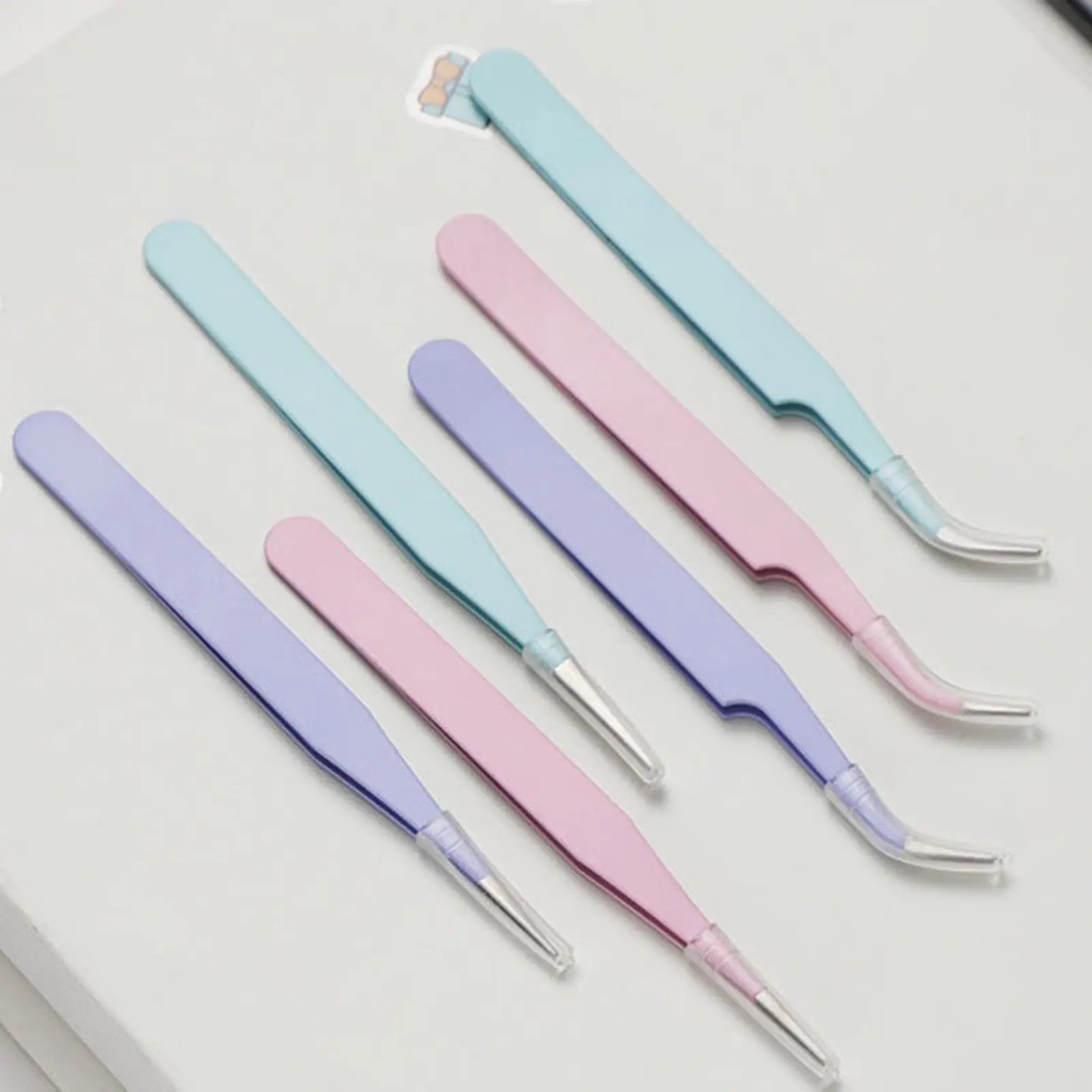 Small Fresh Tweezers Makeup False Eyelashes Tweezers Nail Stickers Paper Clip Shark Tale Scrapbook Stickers Multifunctional.