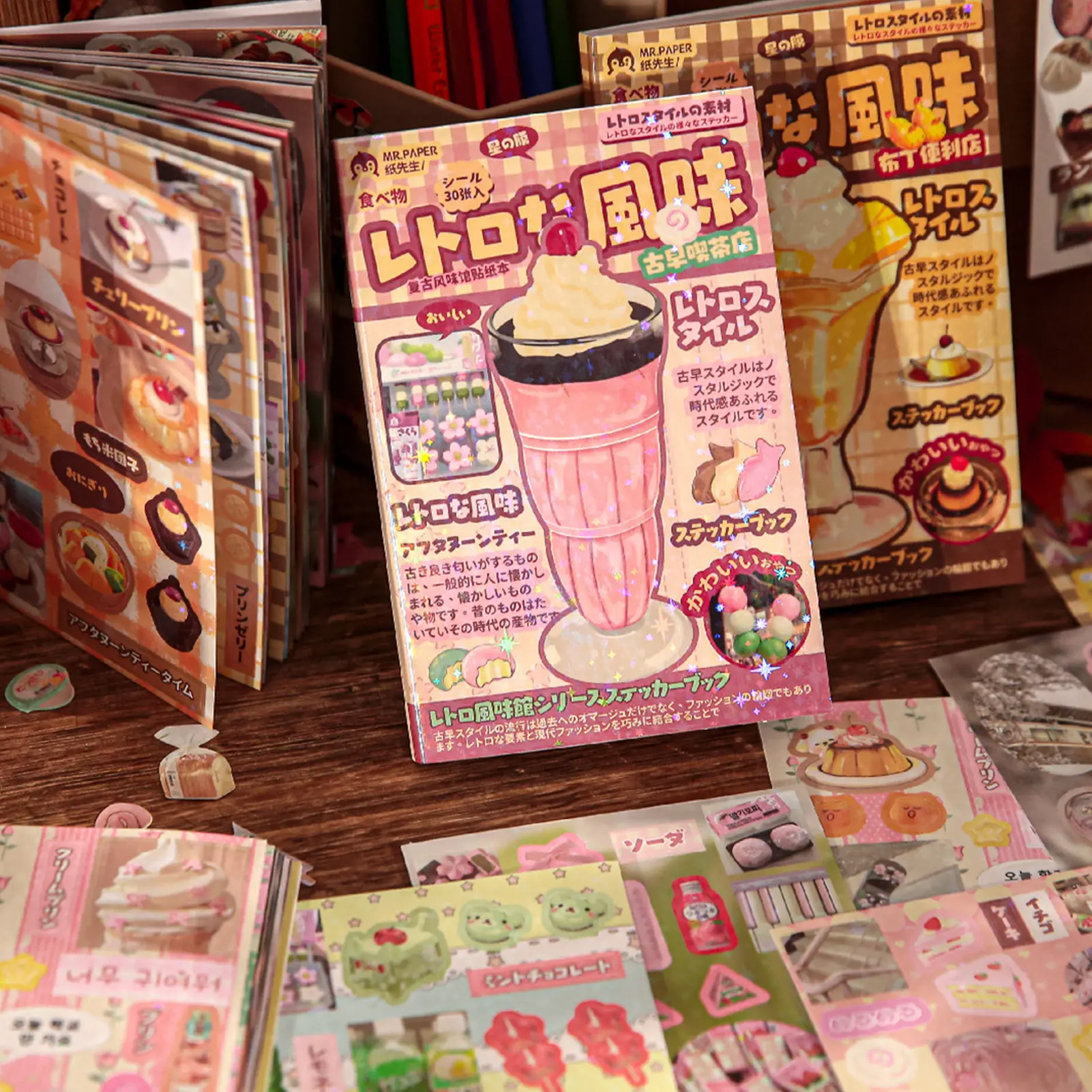 Japanese Style Cute Stickers Book  Desserts Portable Easy to Tear Aesthetic Decorative Stickers for Scrapbook Books Cups