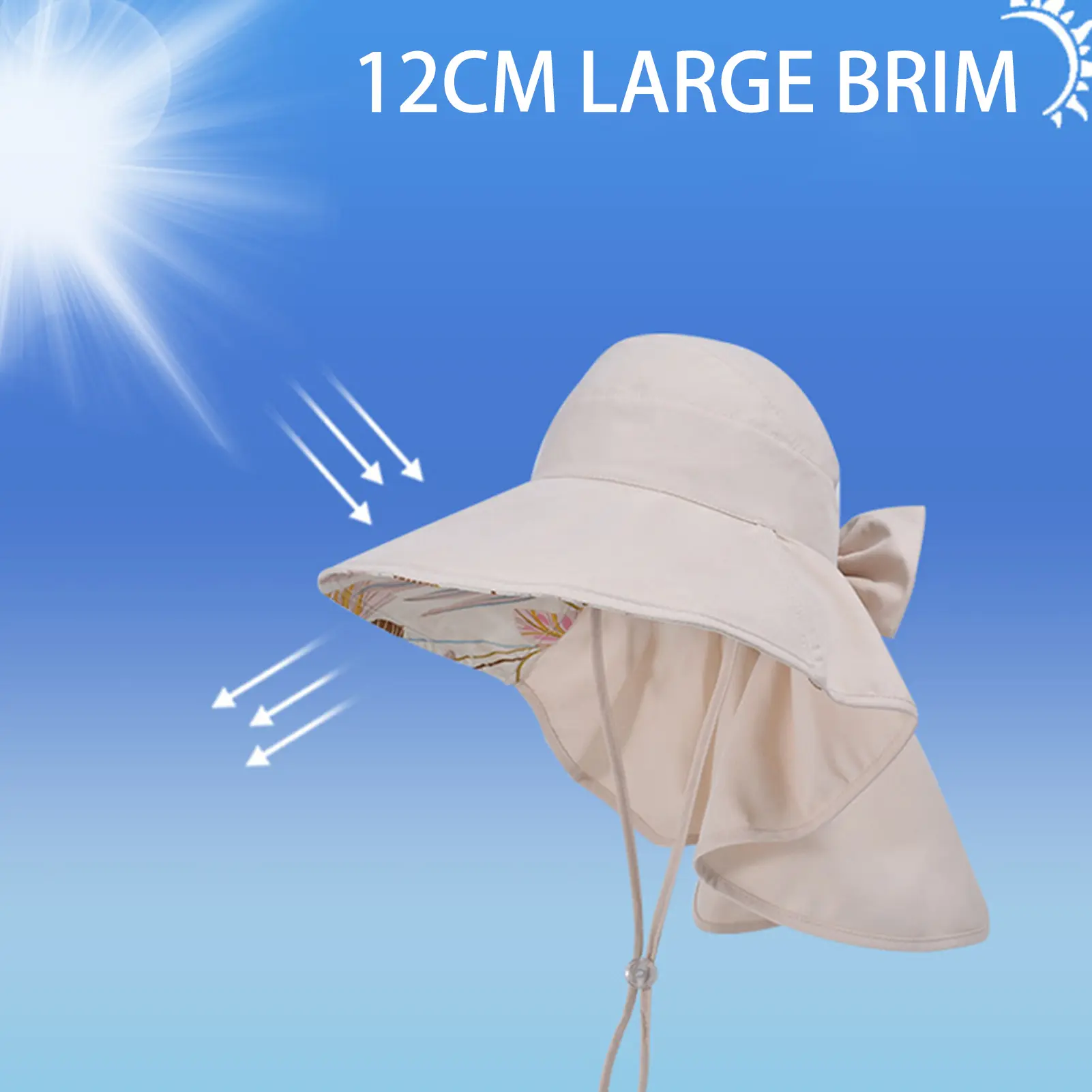 Summer Girls Sun Hats Women's Summer Fashion Sun Hat Breathable French Style with Bowknot Sun Hats for Pool Vacation Camping