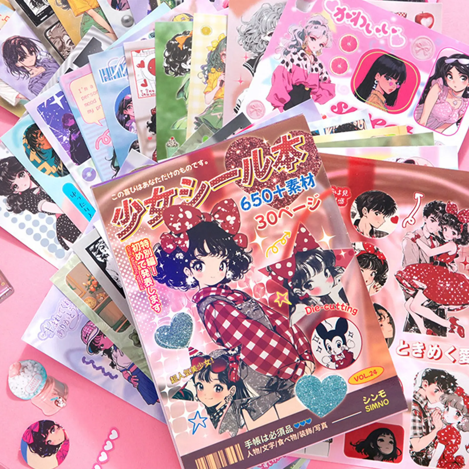Sticker Book Japanese Anime Girly Stickers Showa-Era Style Millennium Memoirs Stickers for Scrapbooking Journals Art Projects