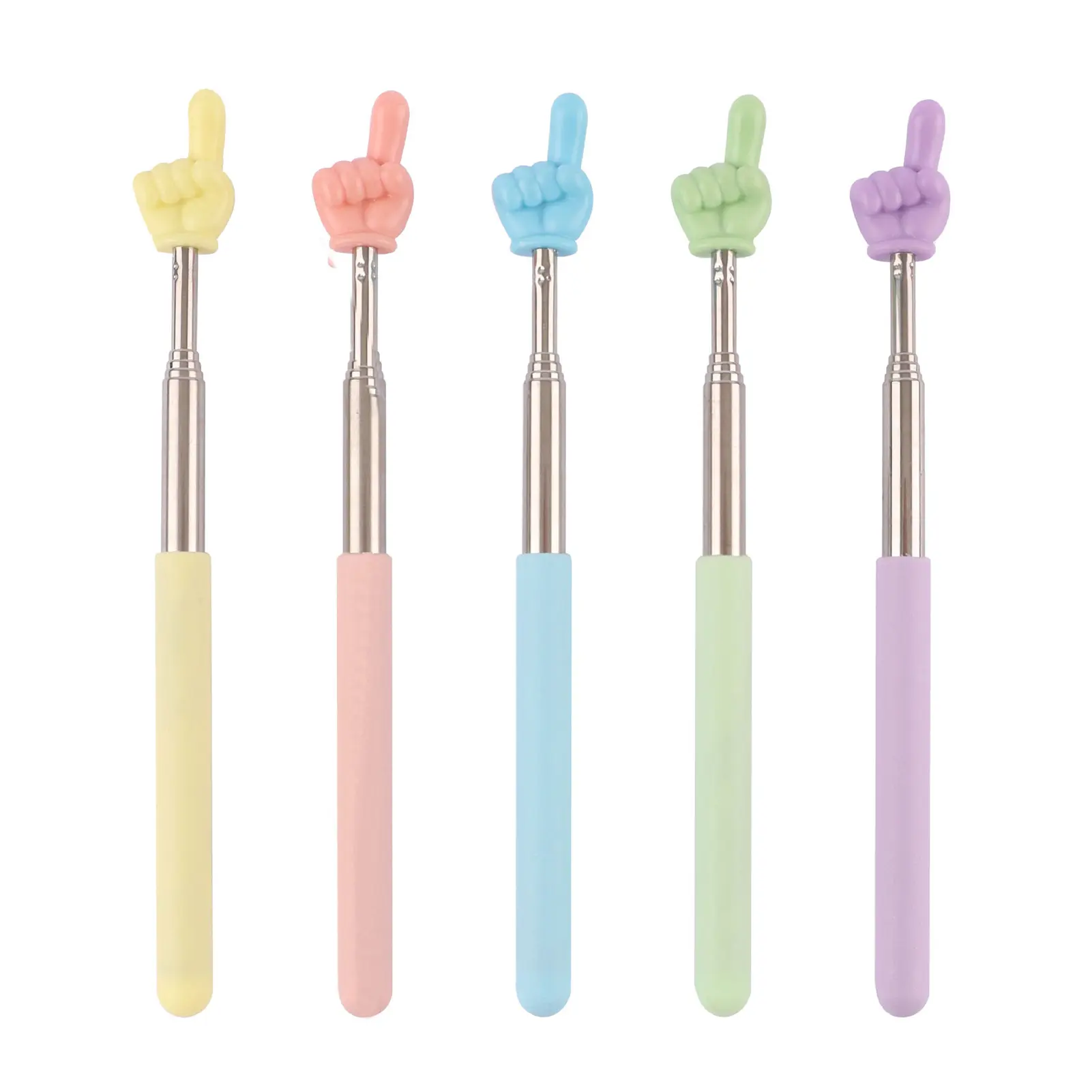 Macaron Color 68cm Retractable Finger Reading Stick Telescoping Teacher Pointer Teacher Hand Pointer for Classroom Kids Reading