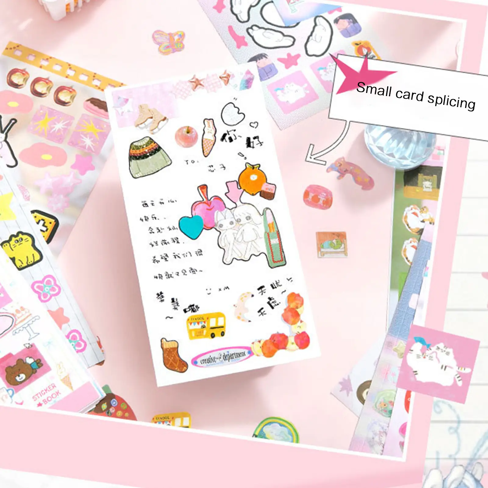 Cute Girly Die-Cut t Stickers Book Funny Trendy DIY Craft Decorative Sticker Korean Style Decorative Sticker Books Cups Pen