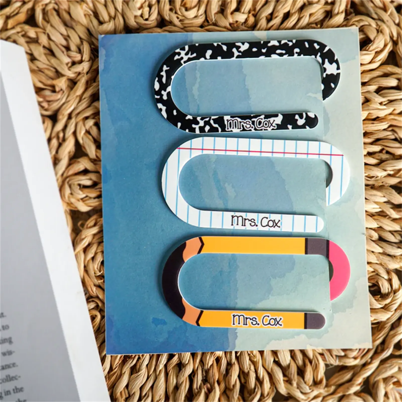 3pcs Paper Clips Paperclip Acrylic Pagination Bookmarks Personalized Appearance Book Large Book Marks Elementary School Students