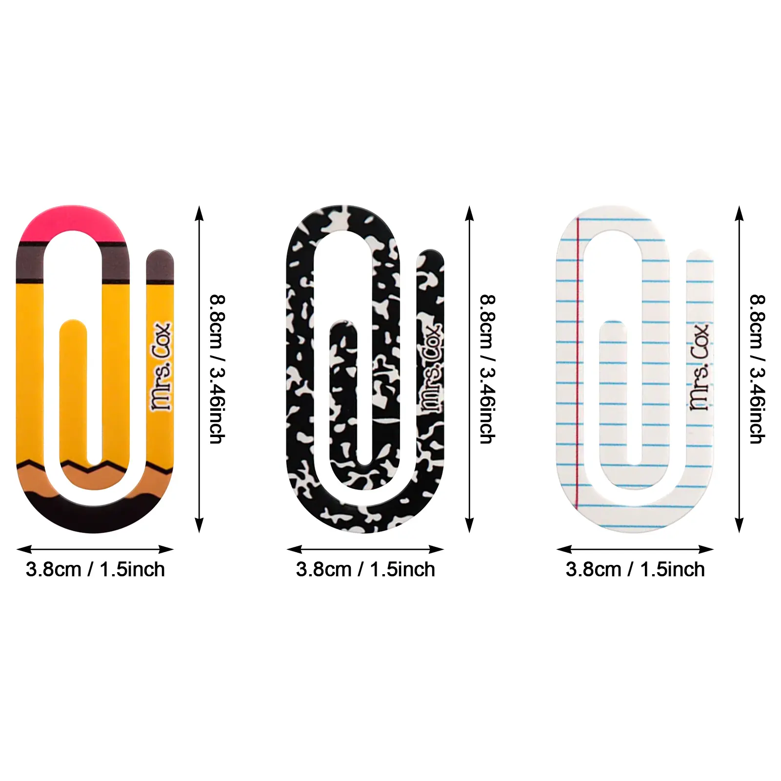 3pcs Paper Clips Paperclip Acrylic Pagination Bookmarks Personalized Appearance Book Large Book Marks Elementary School Students