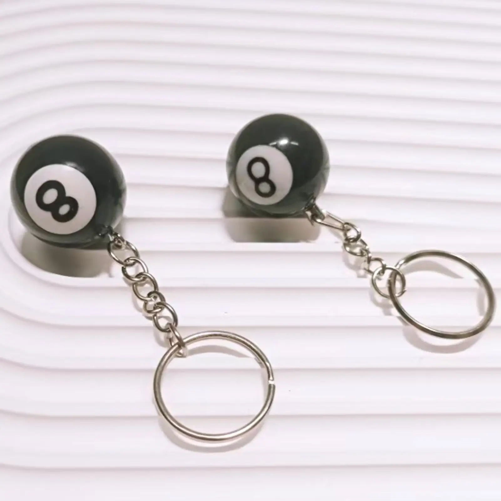 Mini Fashion Creative Billiard Pool Keychain Table Ball Keyring Lucky Black No.8 Keychain Stainless Steel Pendant Gift