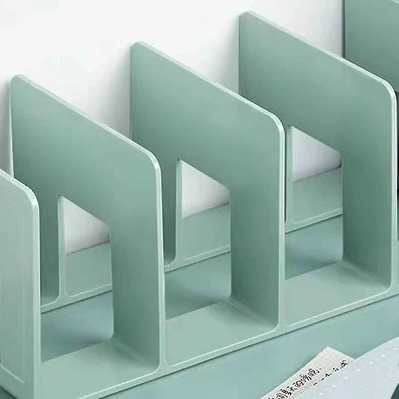 ABS Bookends Stand Bookshelf Divider Book Paper Files Storage Rack 4 Compartments Rack Book Organizer for Home Office Classroom