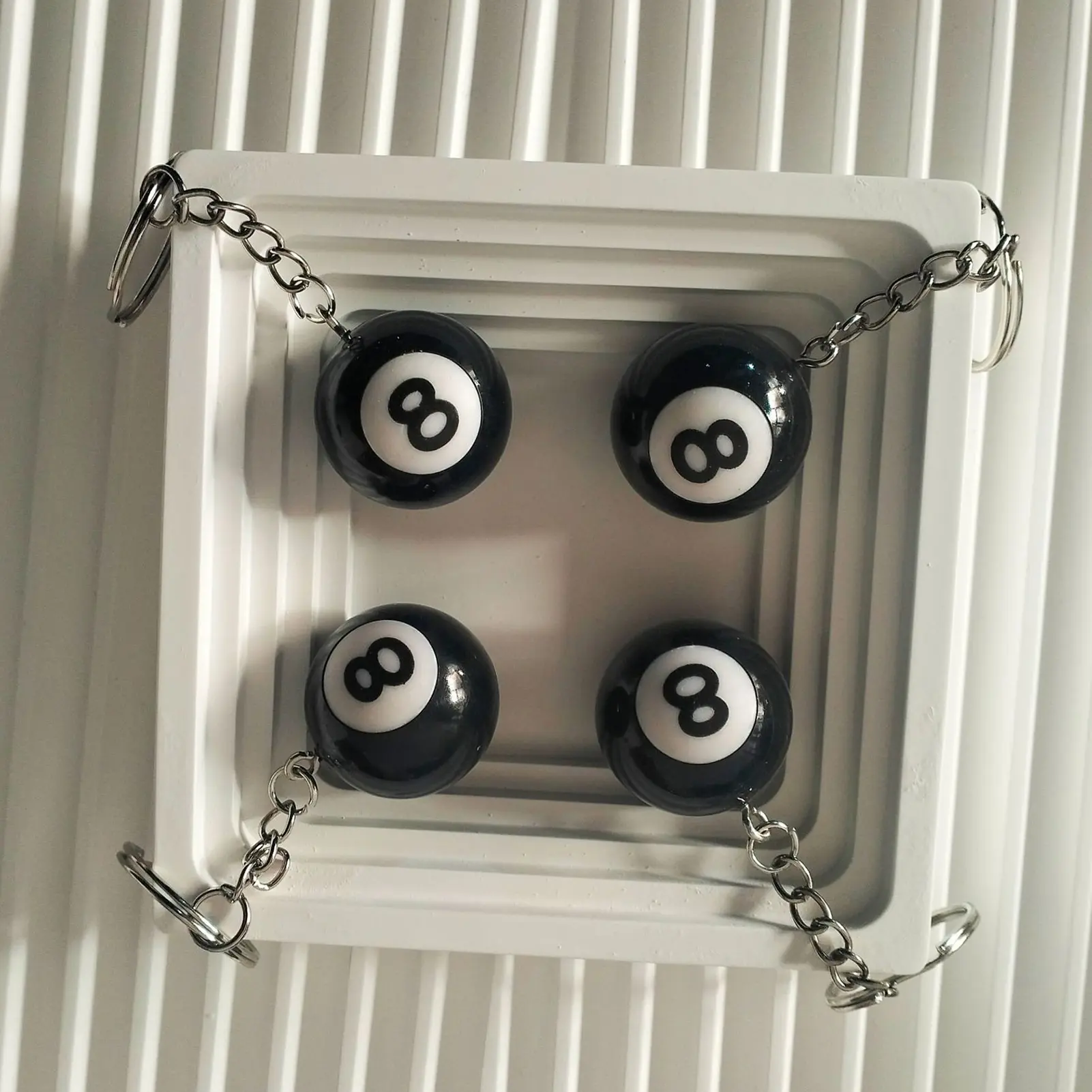 Mini Fashion Creative Billiard Pool Keychain Table Ball Keyring Lucky Black No.8 Keychain Stainless Steel Pendant Gift