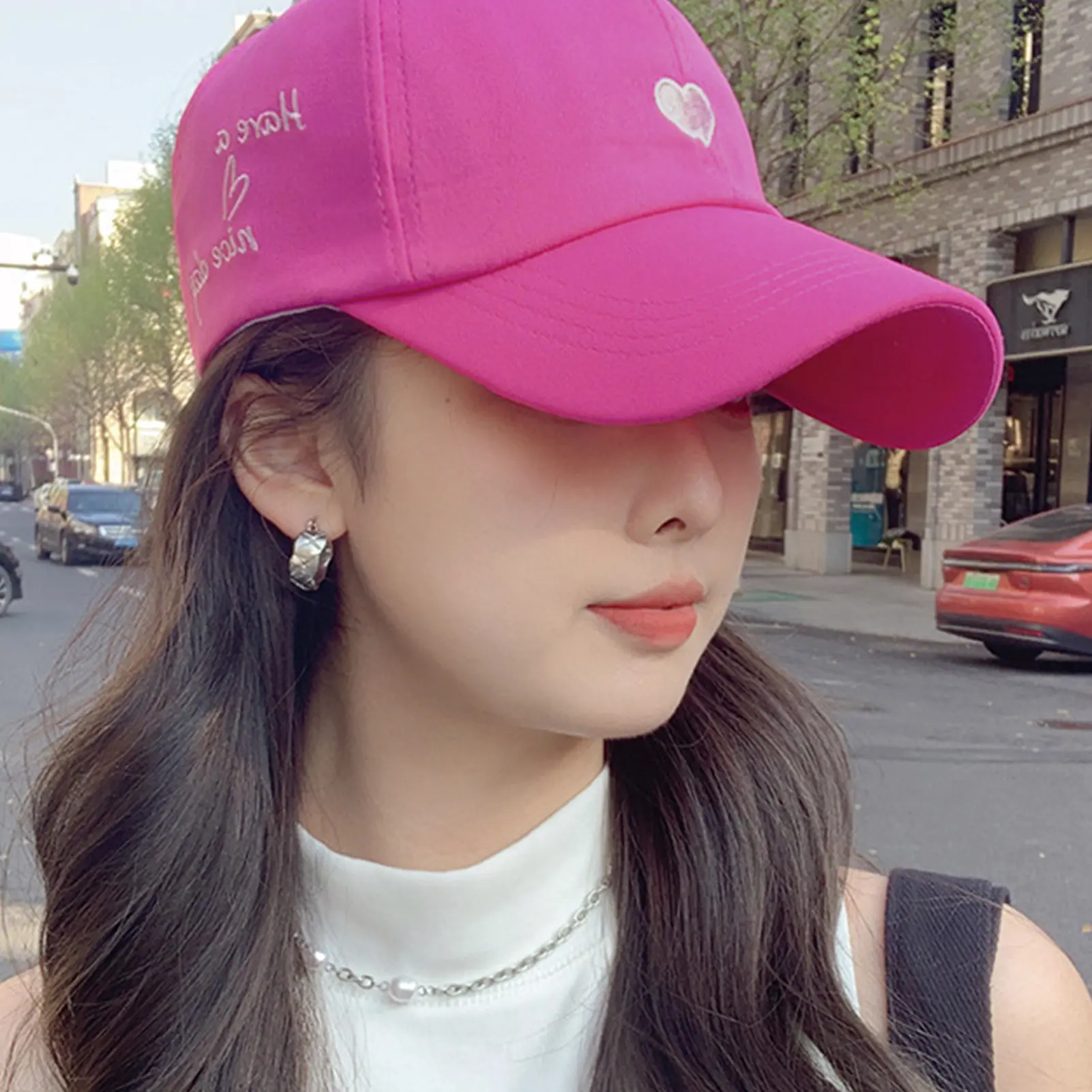 Summer Love Heart Designs Baseball Cap Sweet Girls Boys Empty Top Hat Sun Shading Sun Hat Classic Solid Color Kids Peaked Caps