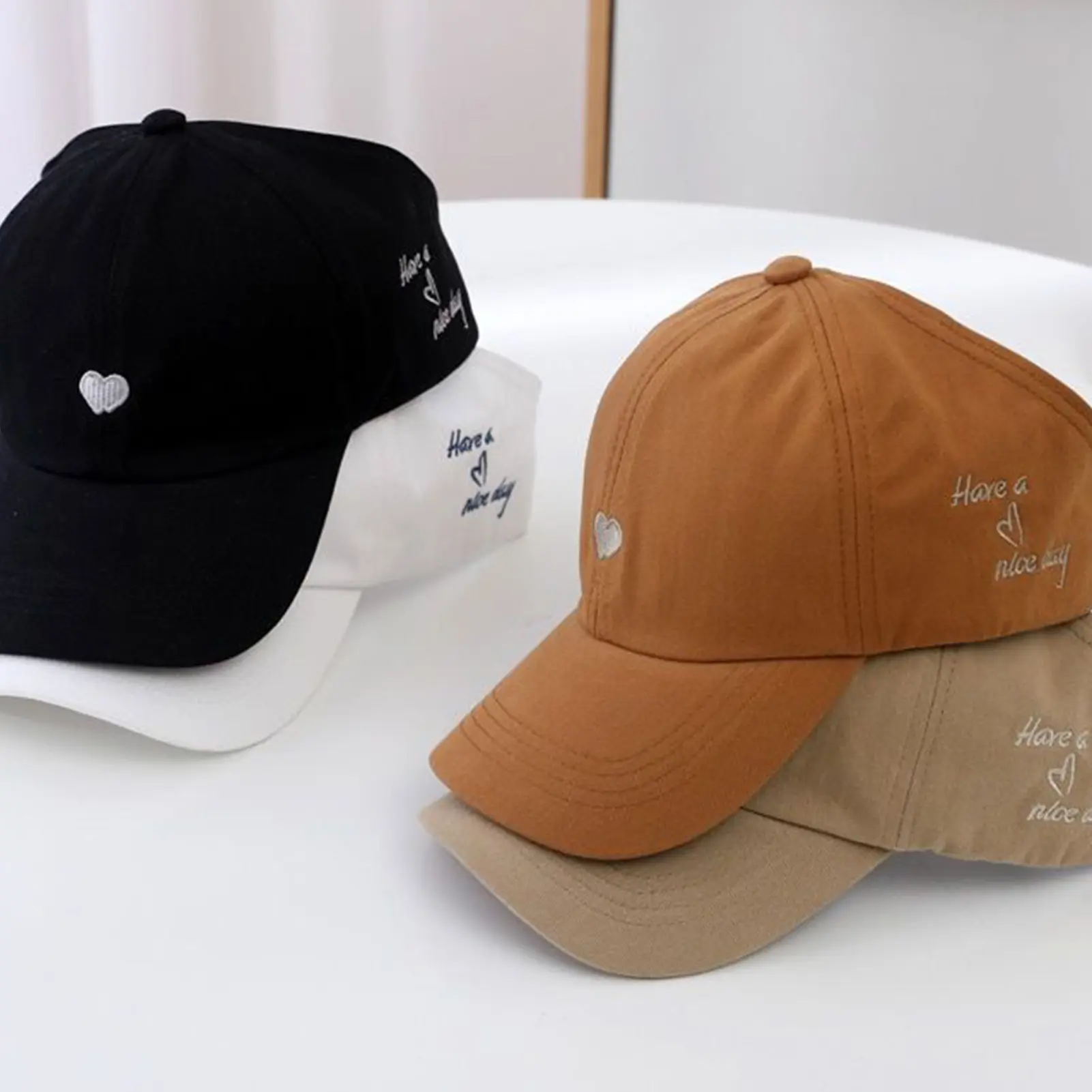 Summer Love Heart Designs Baseball Cap Sweet Girls Boys Empty Top Hat Sun Shading Sun Hat Classic Solid Color Kids Peaked Caps