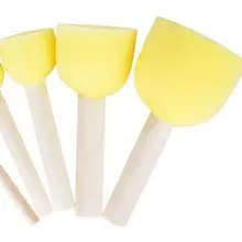 Wooden Handle Mushroom Head Sponge Brush Children DIY Painting Sponge Seal Set Paint Graffiti Create Unique Art Brush