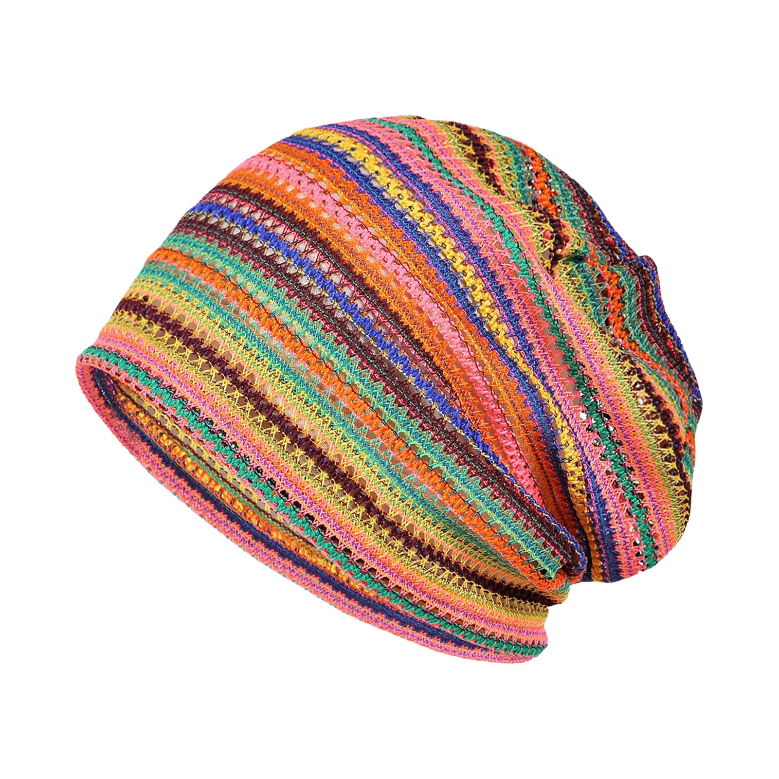 Summer Breathable Hat Unisex Beanie Summer Hats Striped Pattern Summer Stretchy Beanie Hats for Women Girls Birthday Gift