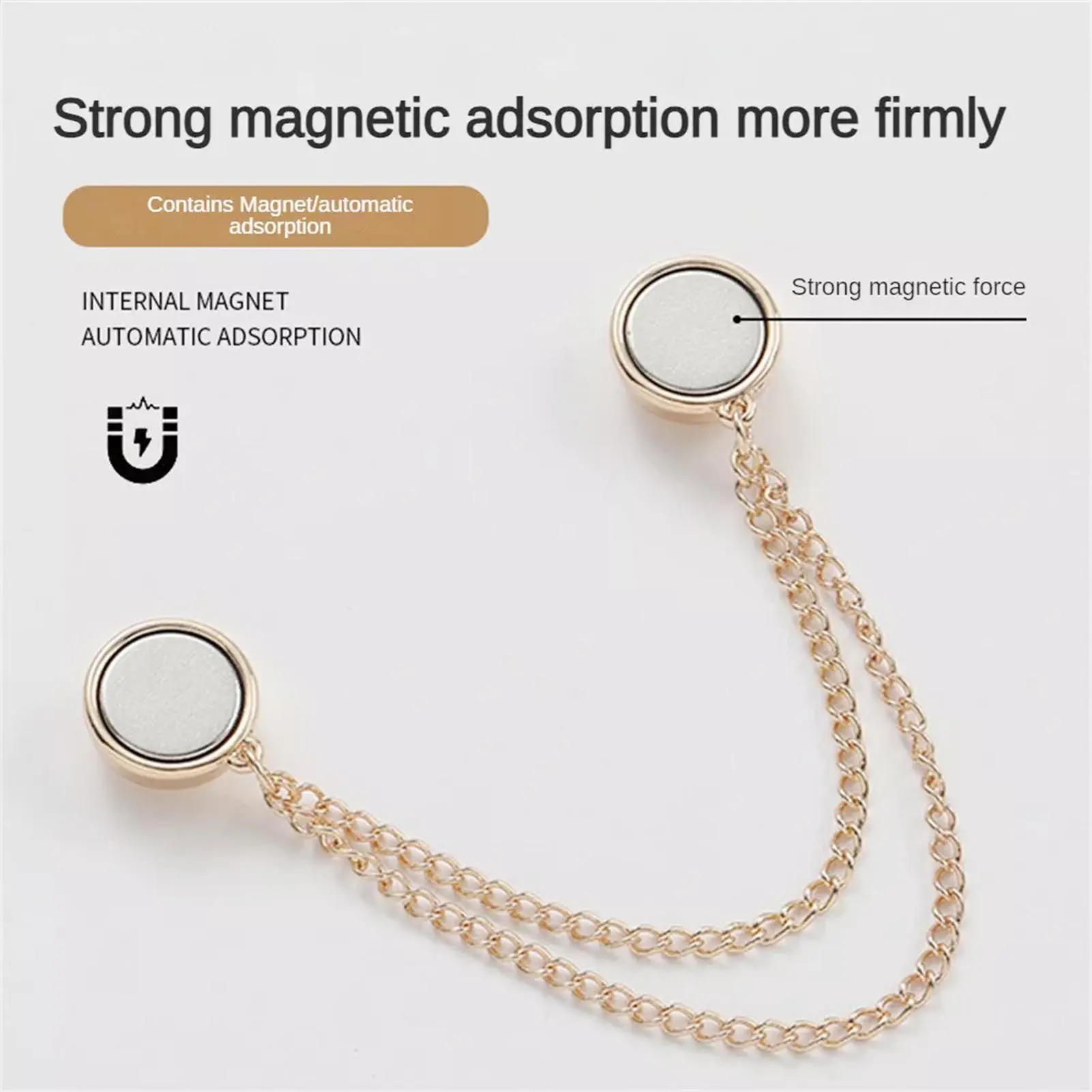 Magnetic Buttons Clips Metal Brooch Hats Hairbands Clothes Magnets Pins Suitable for Shirts Sleeves Skirts Trousers Fixing