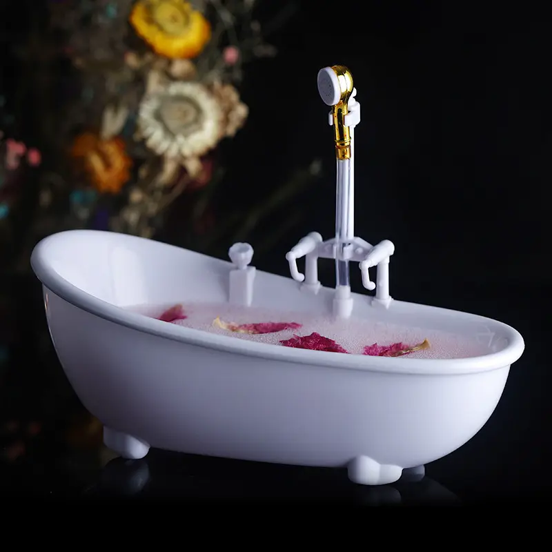 1:6 Scale Dollhouse Electric Bathtub Bathroom Furniture Miniature Bathroom Kids Dollhouse Toy Accessories