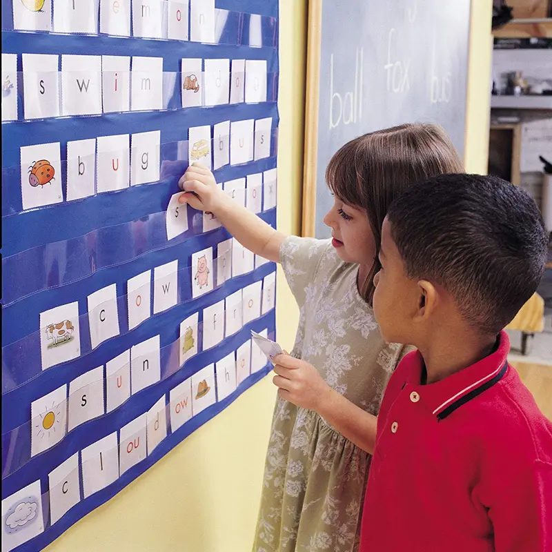 Home,Scheduling, Standard Pocket Chart Education For Scheduling Classroom Learning Storage Display Rack Wall Calendar 70x110cm