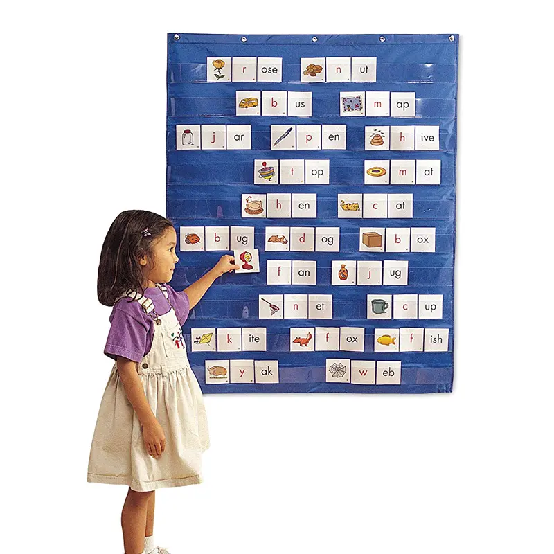 Home,Scheduling, Standard Pocket Chart Education For Scheduling Classroom Learning Storage Display Rack Wall Calendar 70x110cm