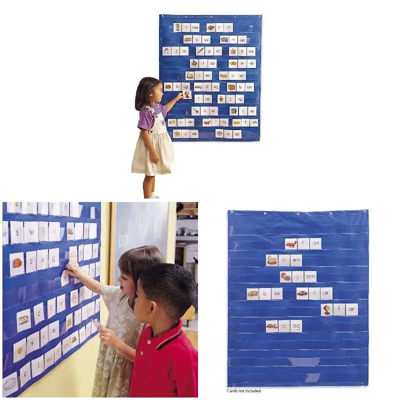 Home,Scheduling, Standard Pocket Chart Education For Scheduling Classroom Learning Storage Display Rack Wall Calendar 70x110cm