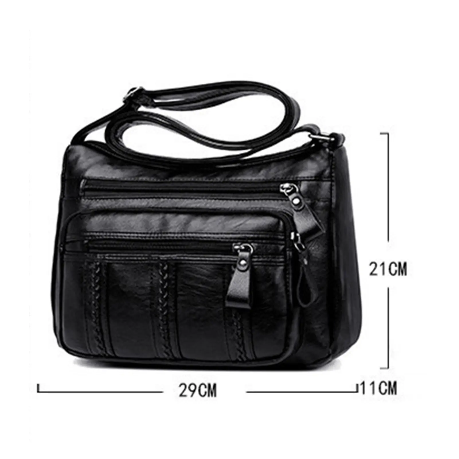 Women's Bag Pu Multi-layer Soft Leather Ladies Fashion Simple Shoulder Bag New Summer Bag Mother Shoulder Bag Crossbody Bag