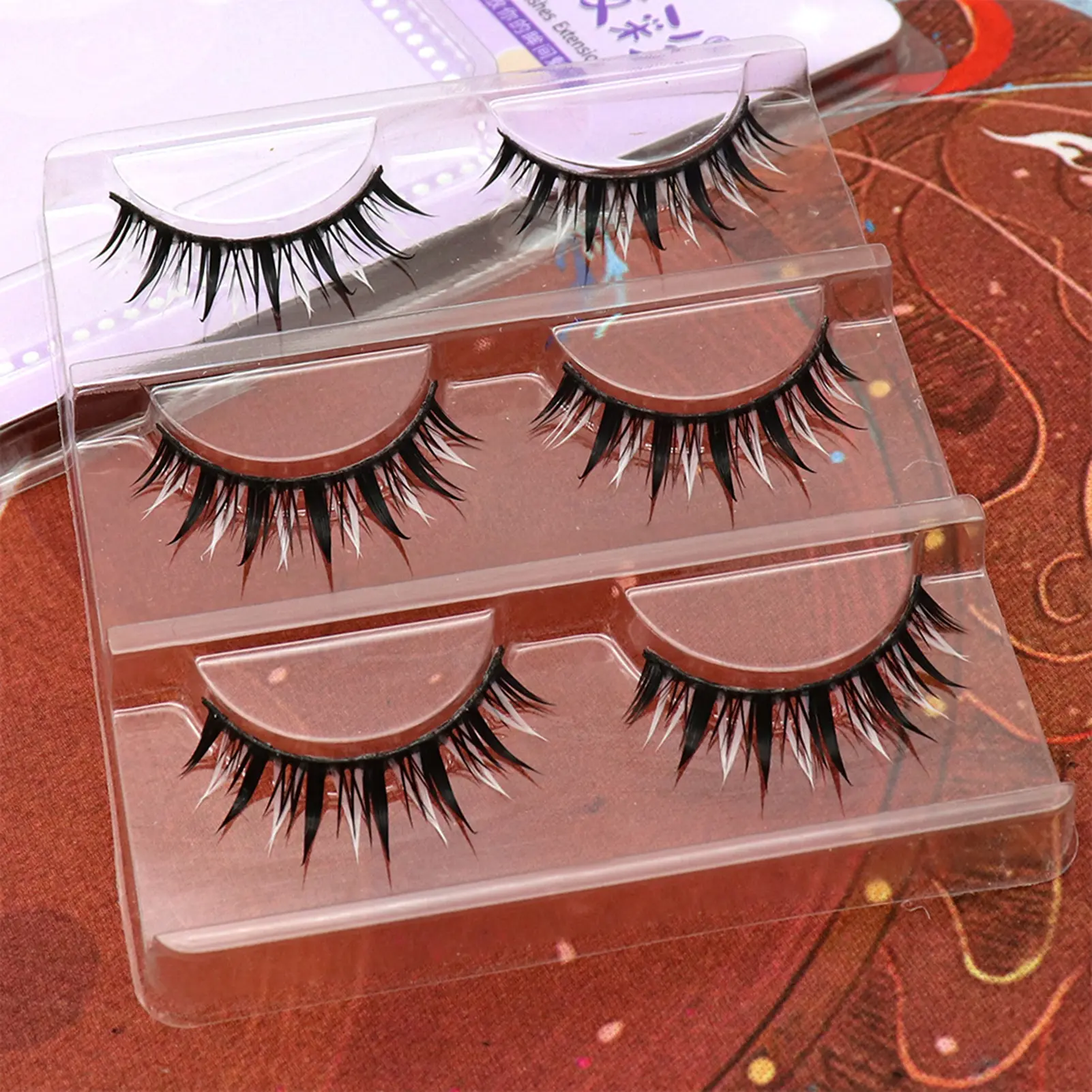 False Eyelashes Cosplay White One-Piece False Eyelashes Natural Thin Band False Eyelashes for Beauty Blogger Makeup Supplies