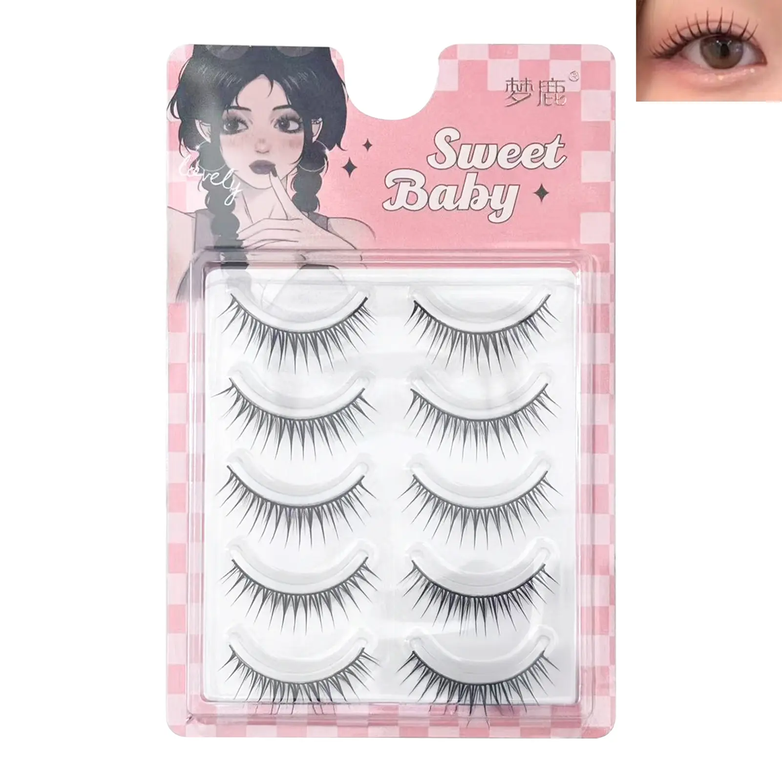 5 Pair False Eyelashes Strip Wispy Fake Lashes Natural Spiky Wispy Thick Eye Lash For Day-To-Day Use Wedding Vacation Gift