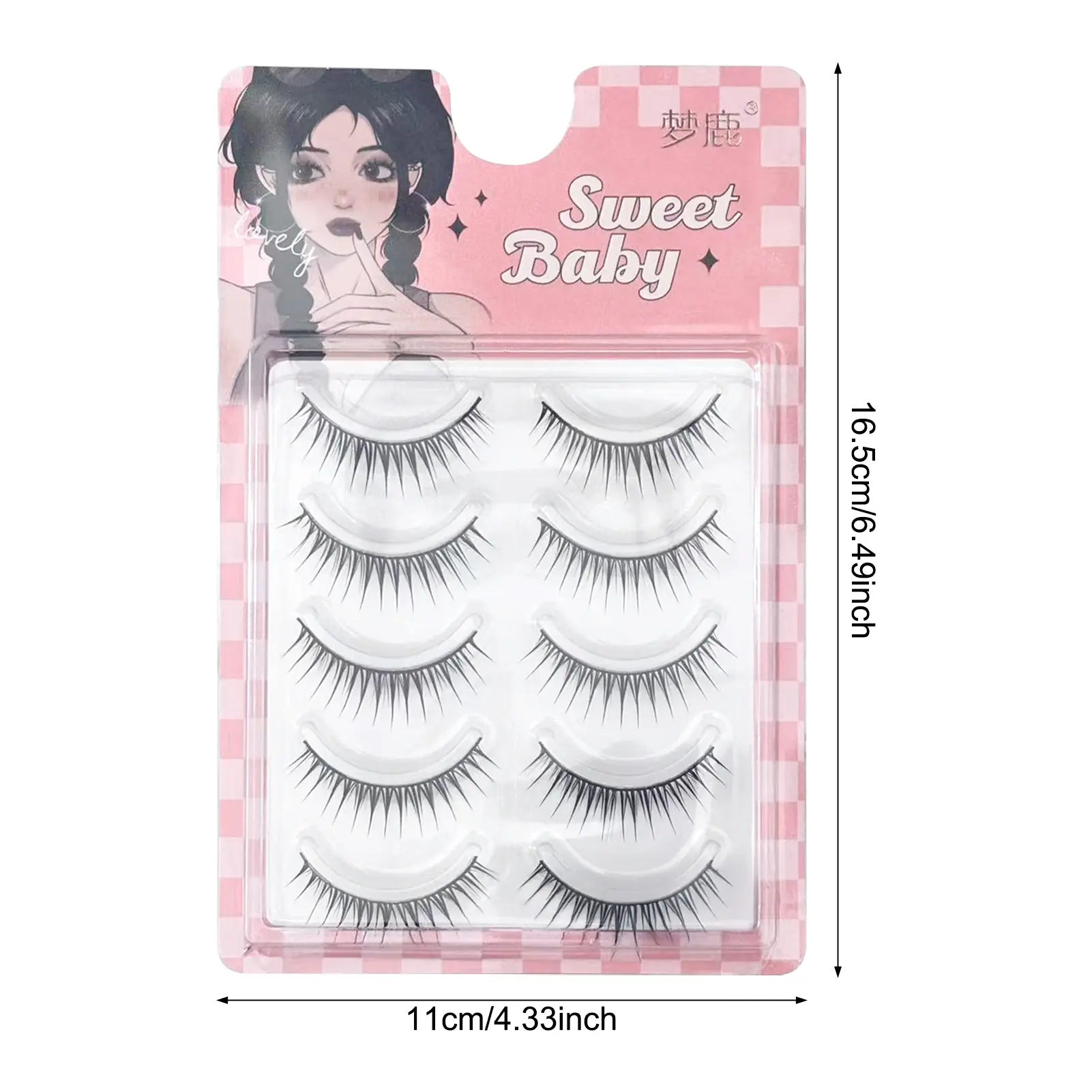 5 Pair False Eyelashes Strip Wispy Fake Lashes Natural Spiky Wispy Thick Eye Lash For Day-To-Day Use Wedding Vacation Gift