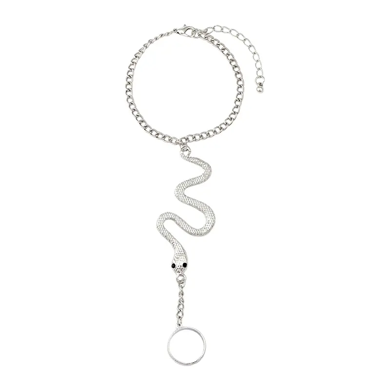 Unique Gothic Bracelet Connecting Finger Snake Bracelet Female 2025 Exaggerated Animal Vracelet Simple Personality Jewelry Gift
