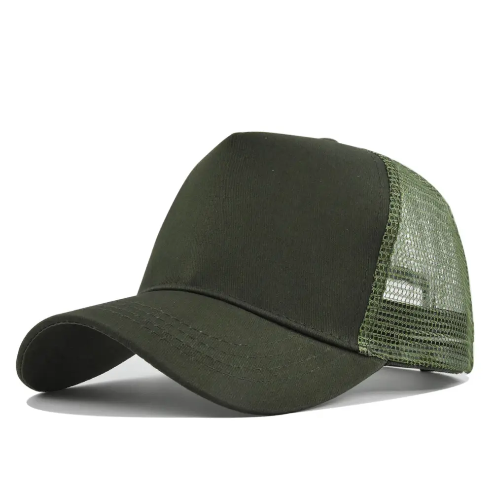 Solid Color Truck Hat Cotton Breathable Baseball Cap Female Male Summer Sunshade Net Hat Big Head Bent Brim Hat Exquisite Gift