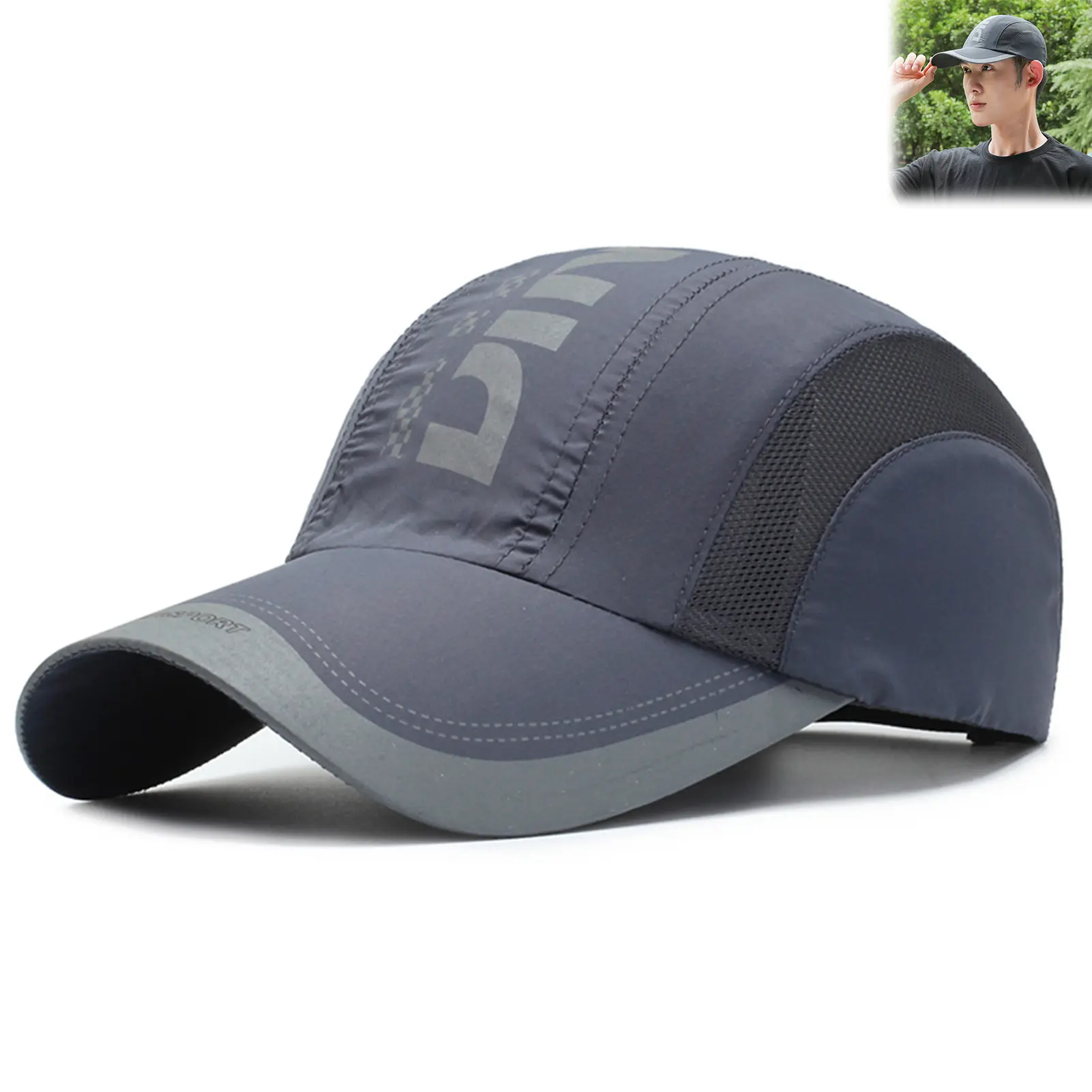Stay Protected in Style UV  Baseball Cap with Quick-Drying Soft Top Breathable Strapback For Hiking Fishing & Outdoor