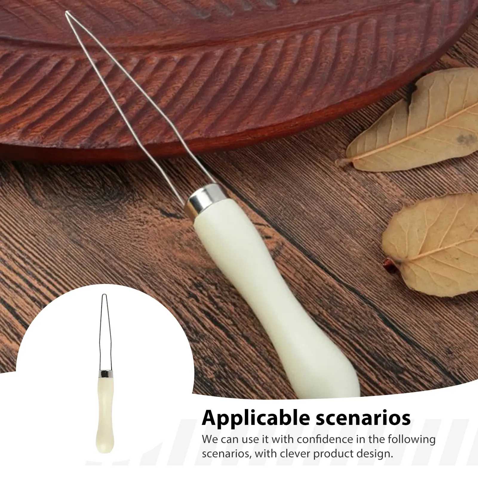Button Hook Helper Clothes Shirts Button Assist Tool Buttons Fastening Device Fastener With Wooden Handle Elastic Belt Fastener