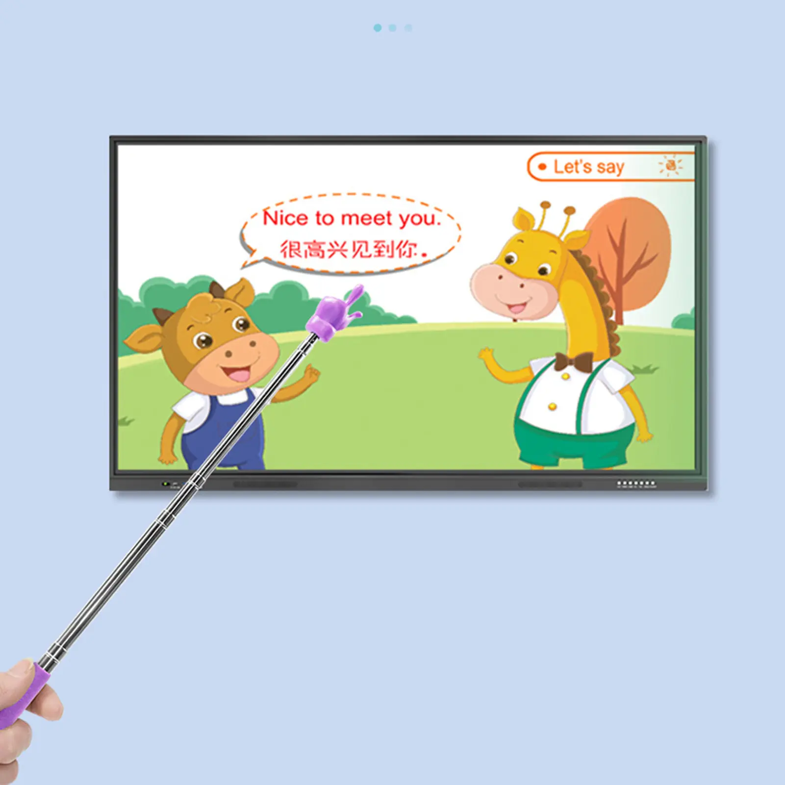 Etractable Teaching Stick Finger Design Whiteboard Pointer Handheld Presenter Finger Reading Stick Telescopic Rod Teaching Tool