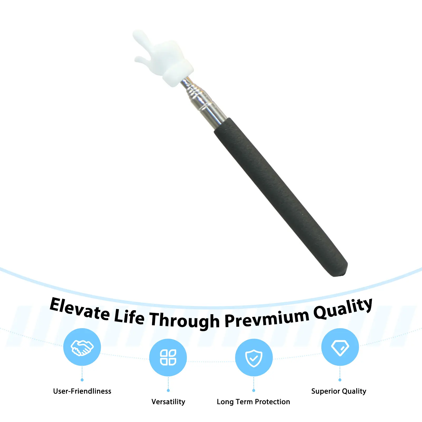 Etractable Teaching Stick Finger Design Whiteboard Pointer Handheld Presenter Finger Reading Stick Telescopic Rod Teaching Tool