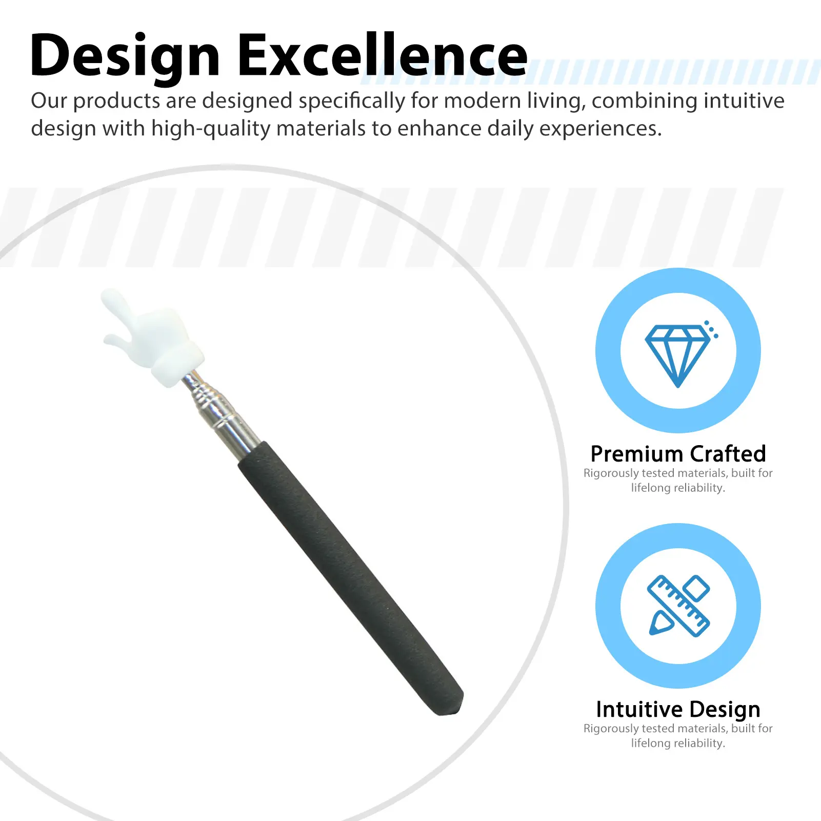 Etractable Teaching Stick Finger Design Whiteboard Pointer Handheld Presenter Finger Reading Stick Telescopic Rod Teaching Tool
