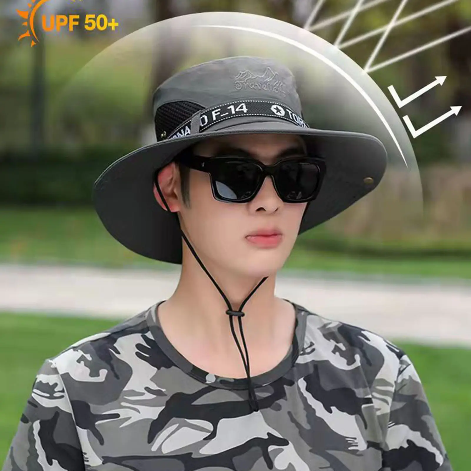 Summer Men Bucket Hat Protection UV Sunscreen Fisherman Hat Summer Sun Protection Fishing Hat Gift for Outdoor Activities
