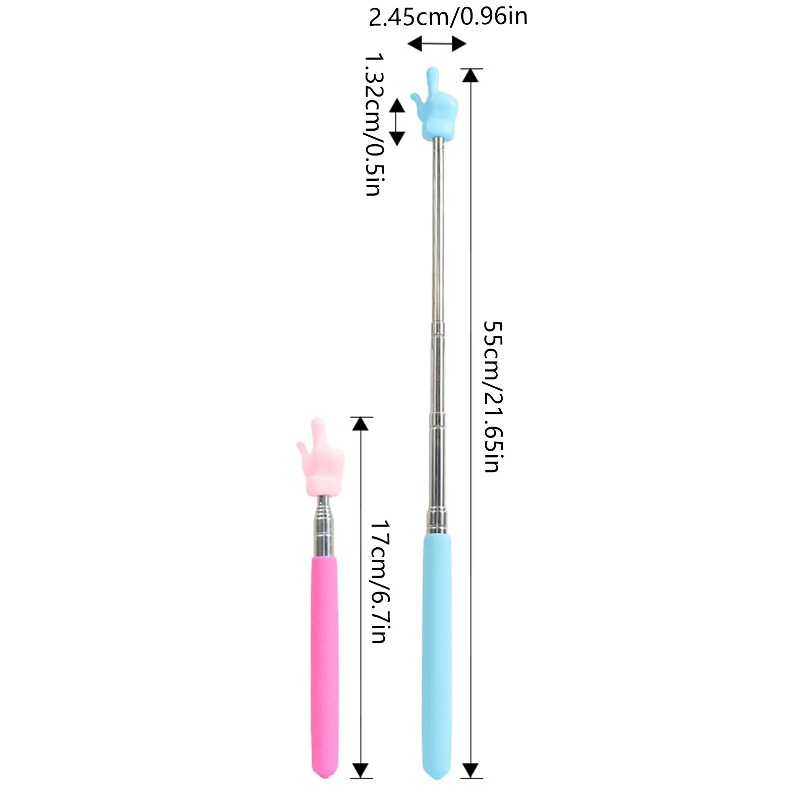 Etractable Teaching Stick Finger Design Whiteboard Pointer Handheld Presenter Finger Reading Stick Telescopic Rod Teaching Tool