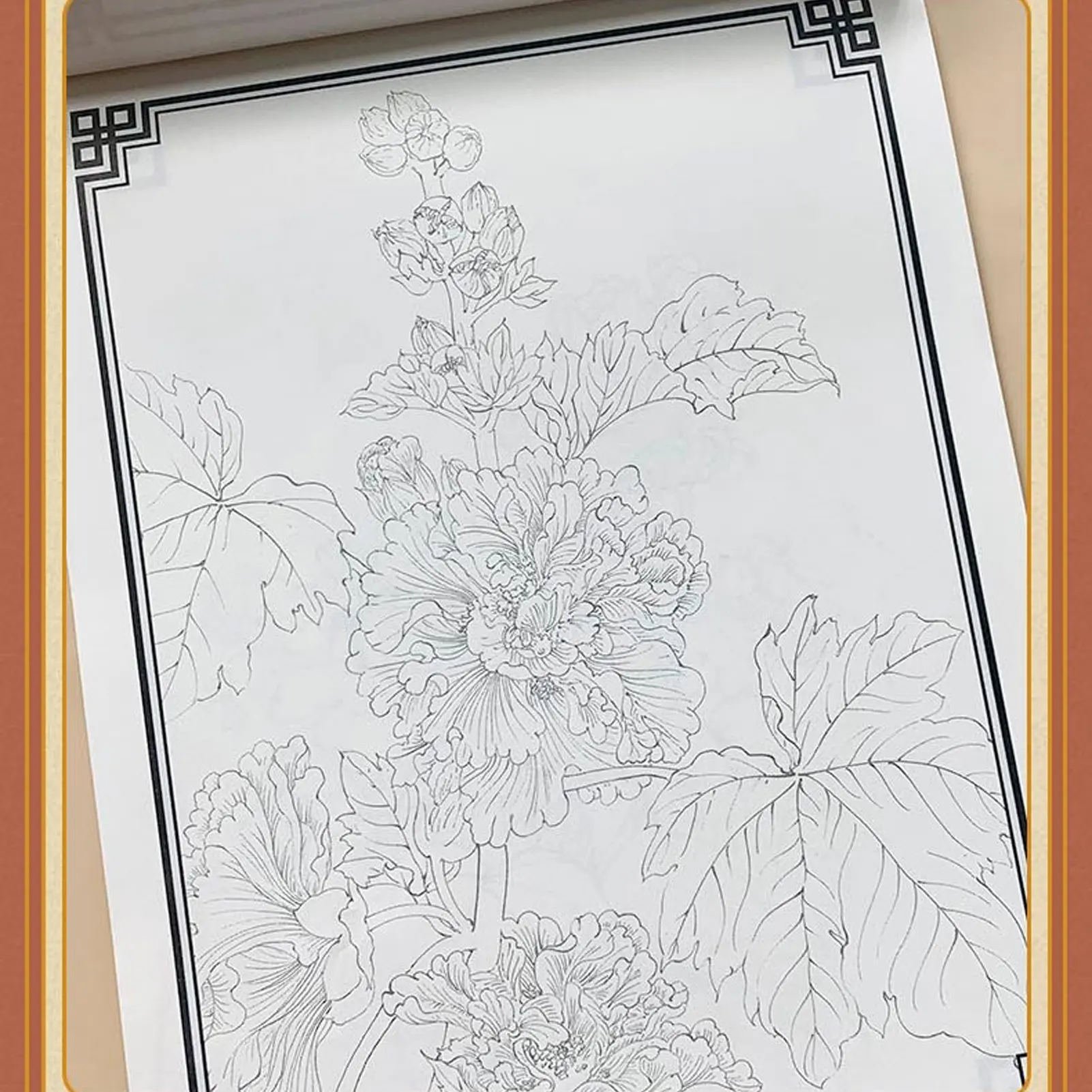 Chinese Style Chinese Painting Sketch This Fine Brushwork Sketch Copy Set Landscape Figures Flowers And Animals Basic Copy Album