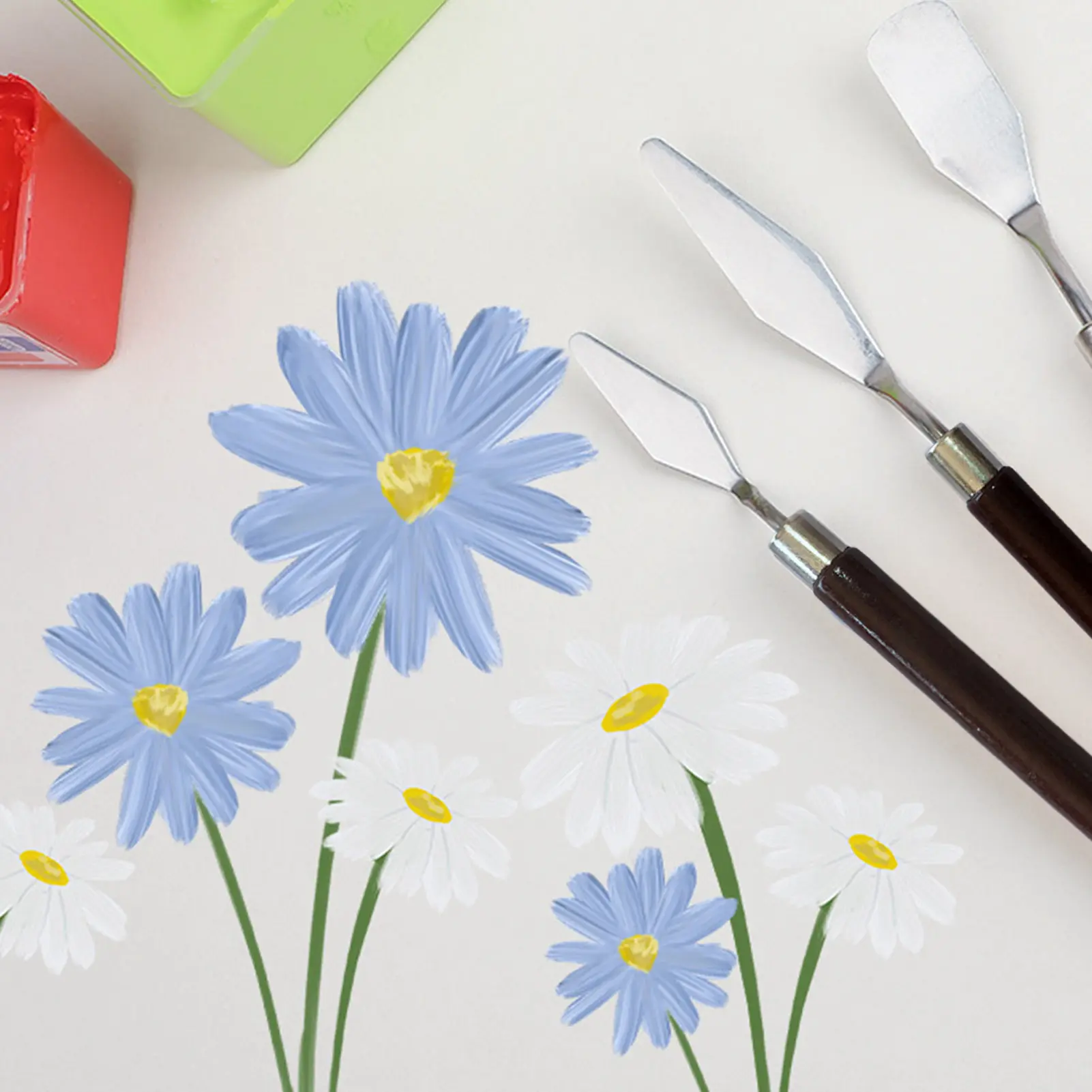 Student Art Oil Painting Scraper Wood Flat/tip Head Stainless Steel Pick Knife Gouache Pigment Pointed Color Mixing Shovel