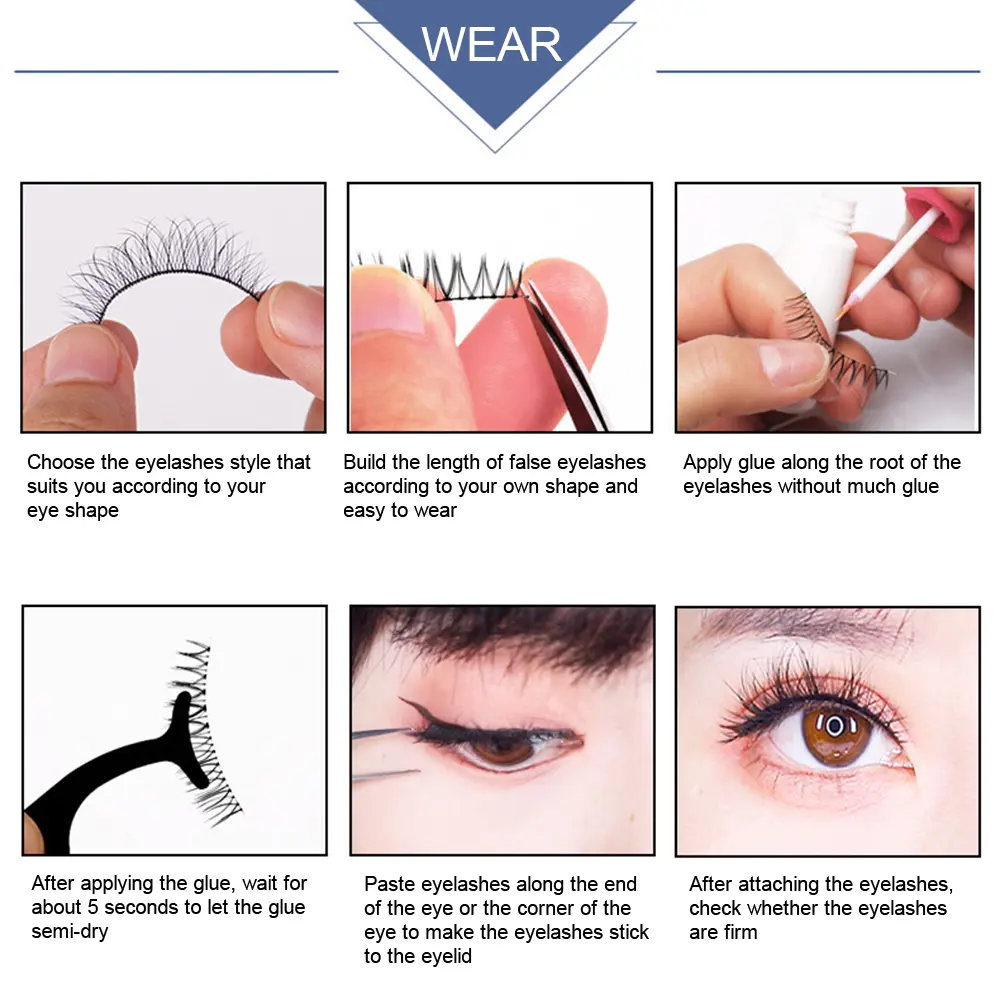 False Eyelashes Natural Look 3D Self-adhesive Eyelashes Reusable Long-Lasting False Eyelashes for Daily Life and Dating