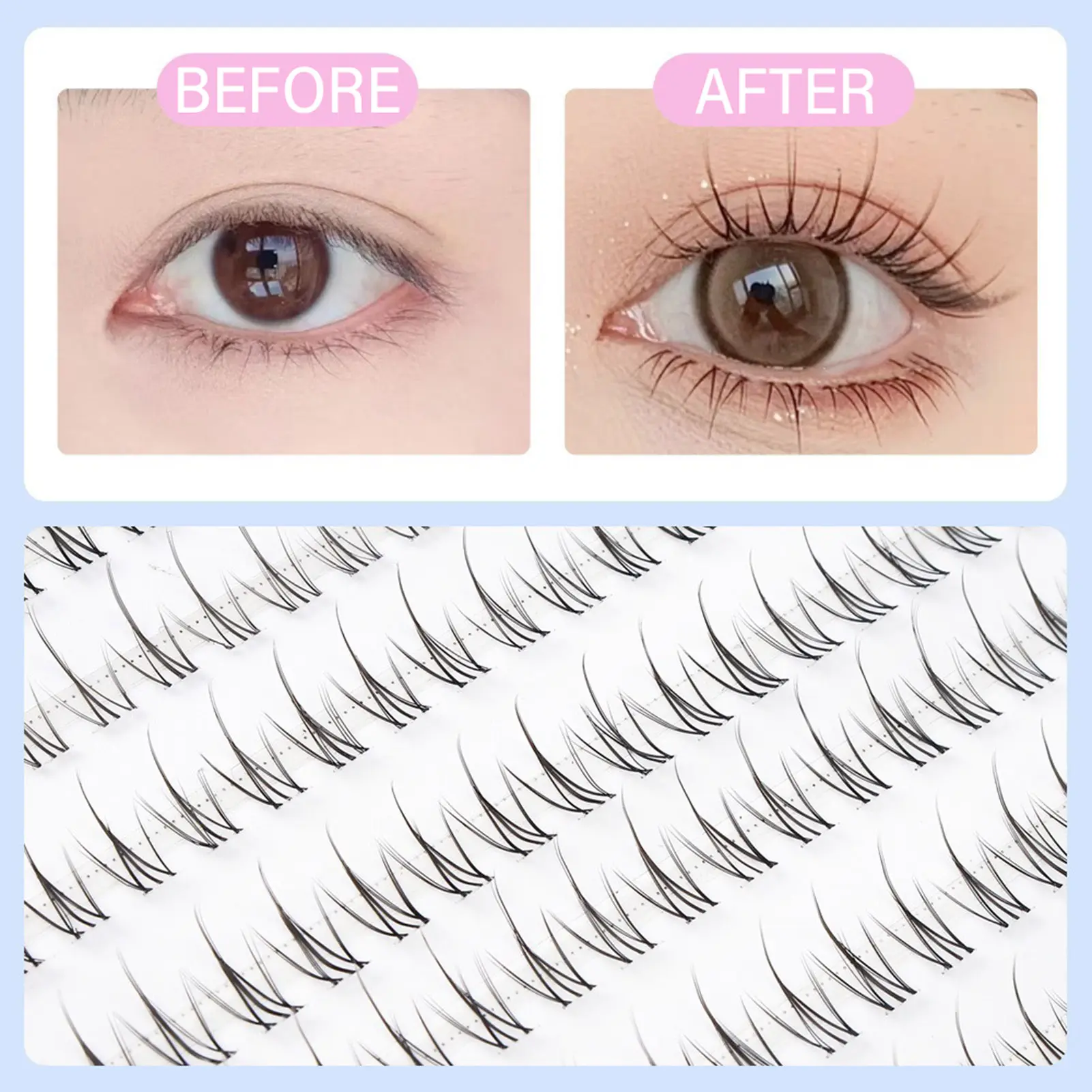 False Eyelashes Wispy Fake Eyelashes for Female Cosplay Thick Stage Eyelashes for Women and Girls Cosmetic Supplies